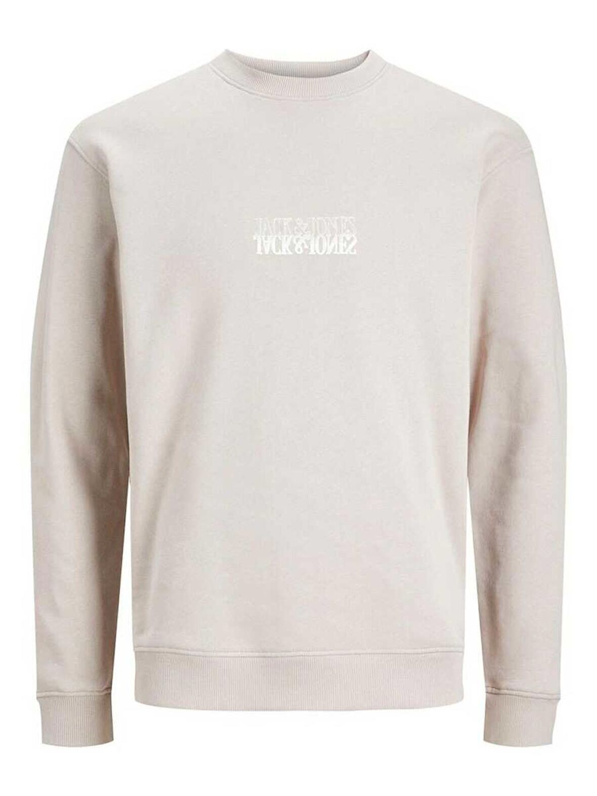 Jack&Jones Bisiklet Yaka Bej Erkek Sweatshirt 12246830