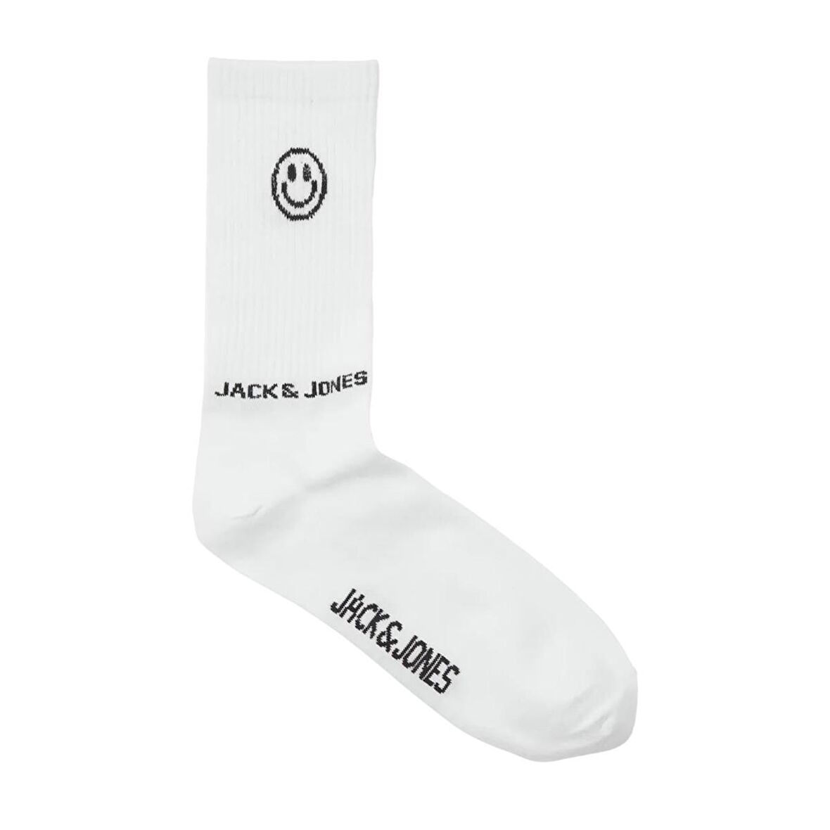 Jack & Jones 12252046 Jacsmiley Logo Tennis Sock Beyaz-Siyah