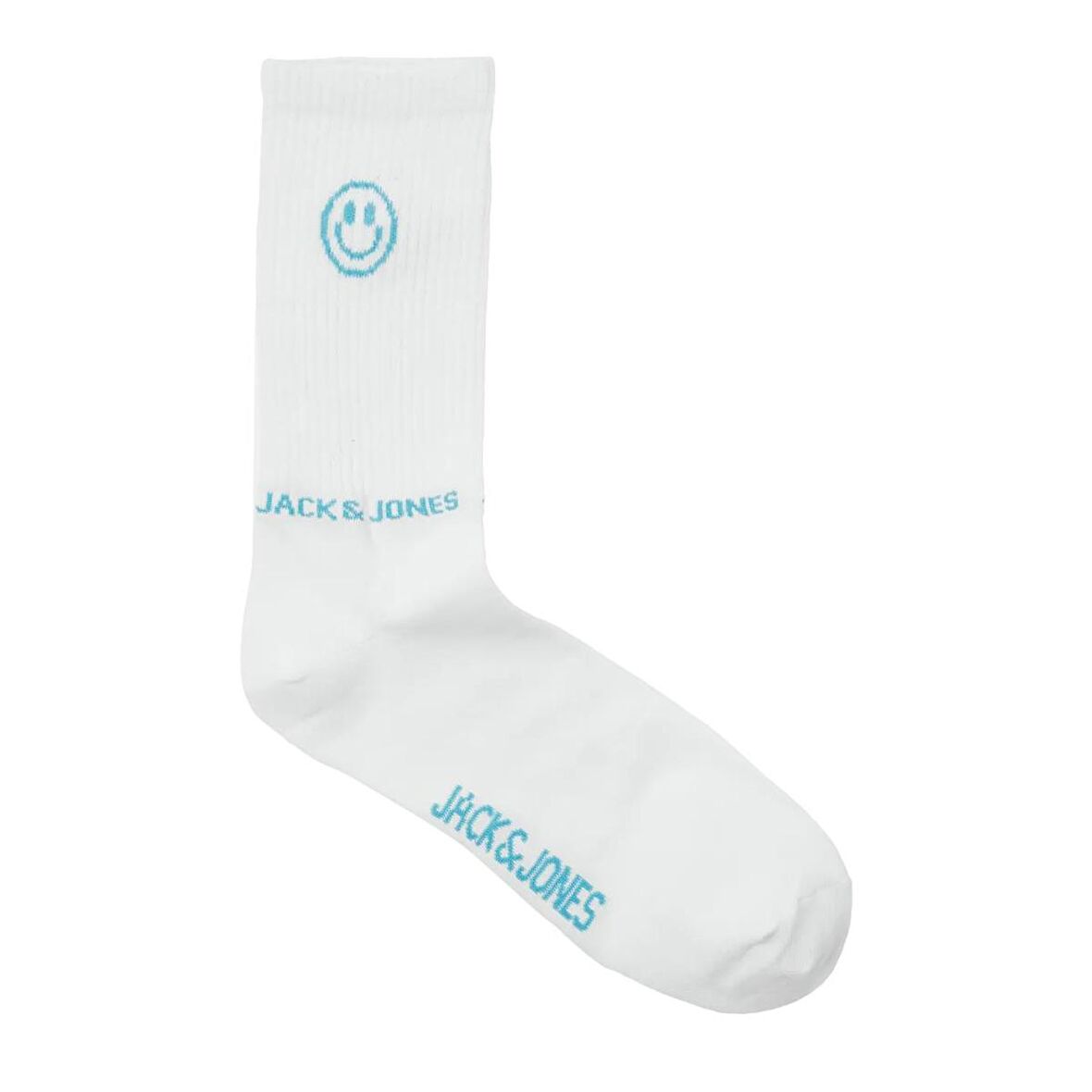 Jack & Jones 12252046 Jacsmiley Logo Tennis Sock Beyaz-Mavi