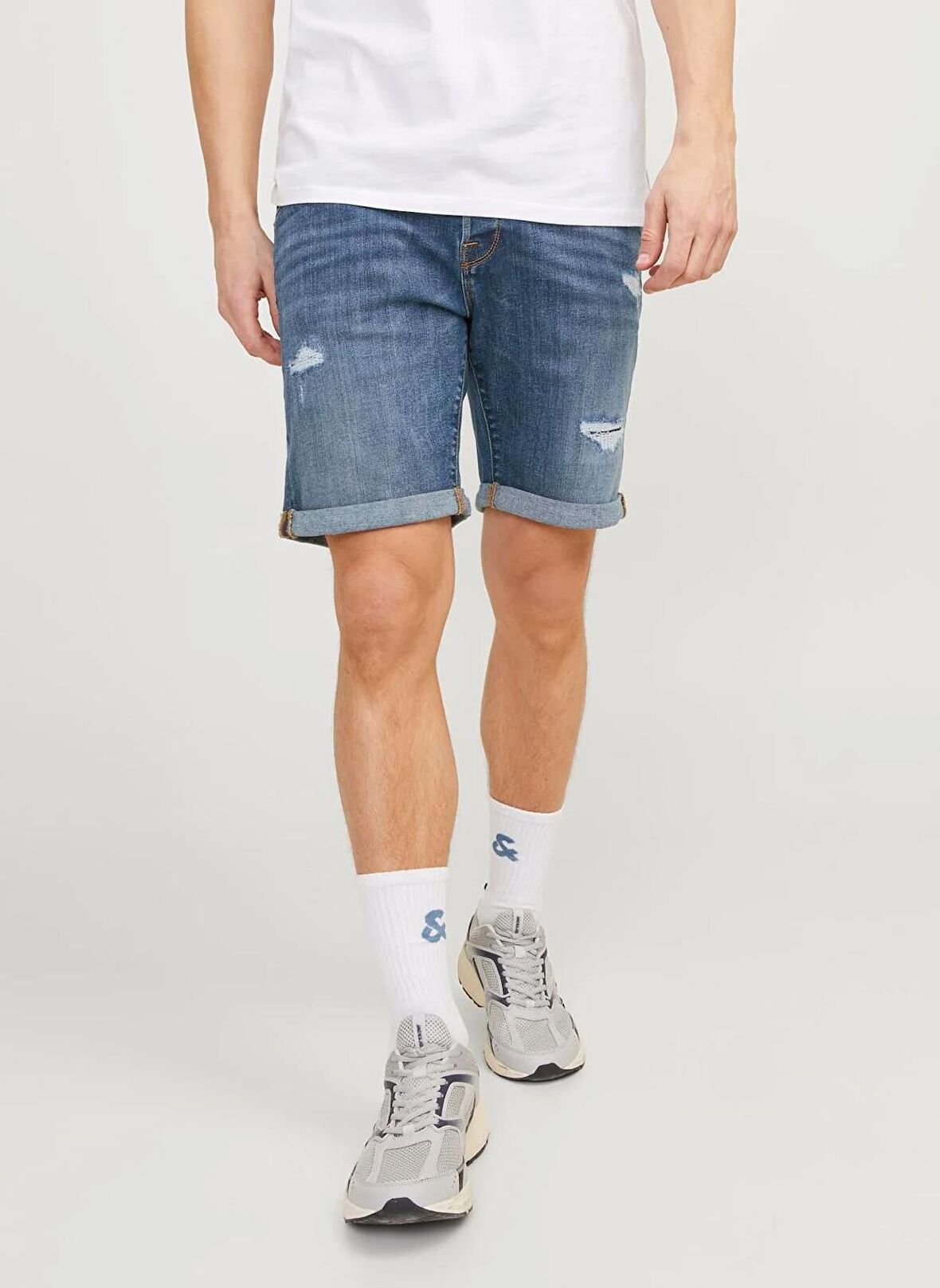 Jack & Jones Regular Fit Mavi Erkek Denim Şort JJIRICK JJFOX SHORTS 50SPS CB 039 S