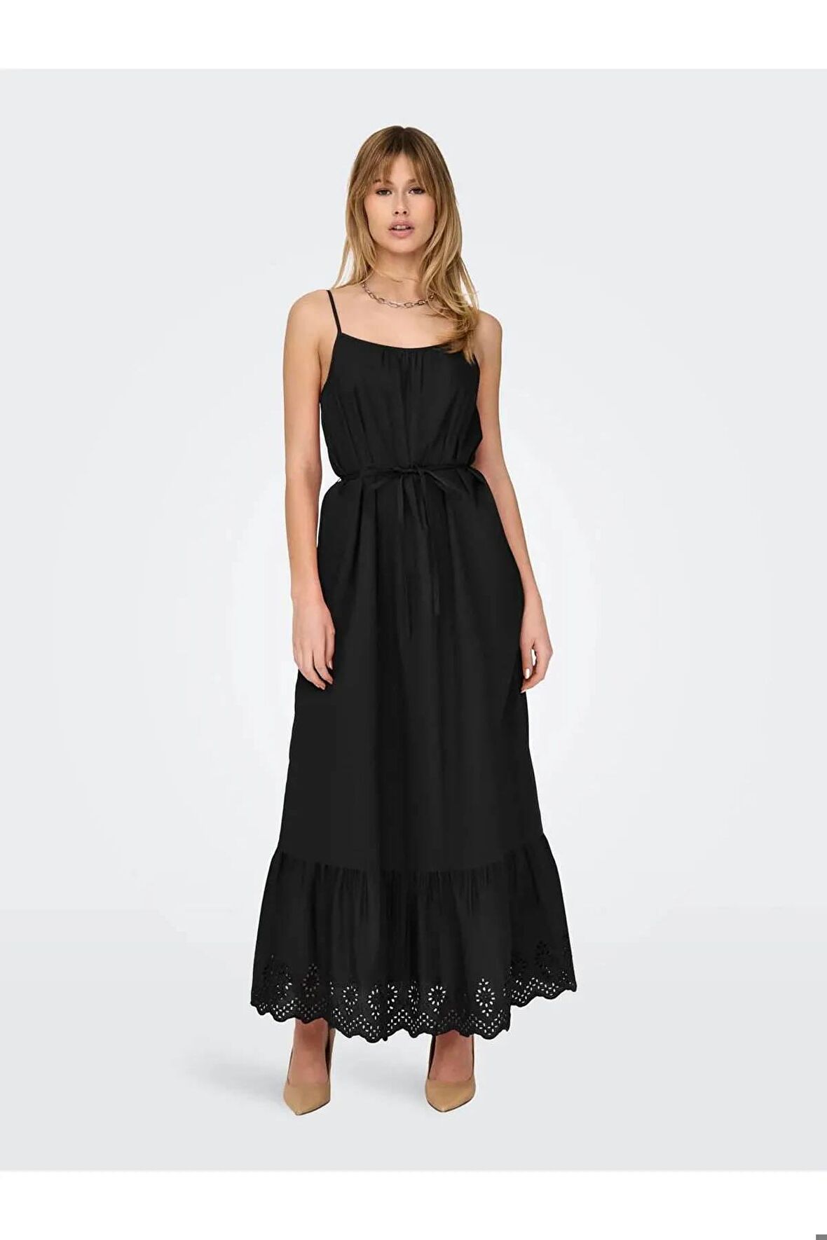 15313166 Only Onllou Lıfe Emb Strap Ankel Dress Ptm Kadın Elbise Black