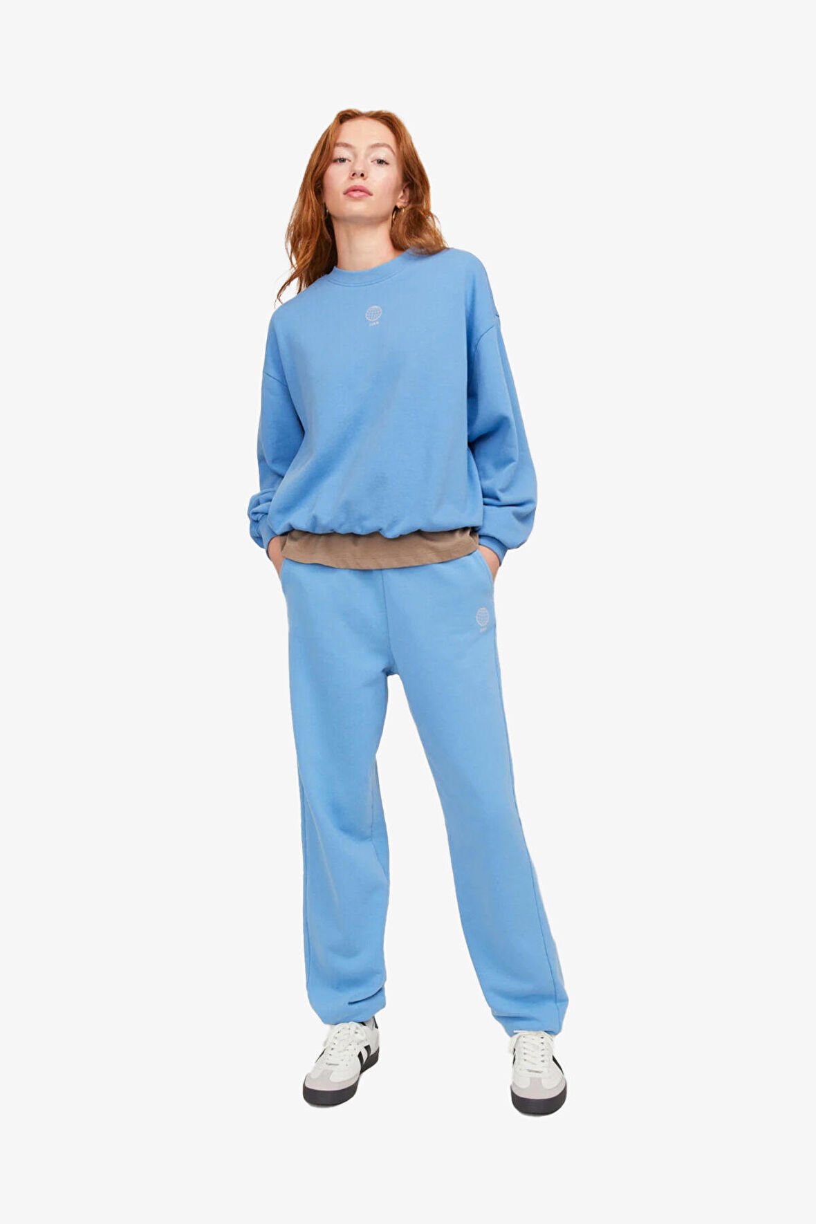 JJXX Jxjada Kadın Mavi Sweatshirt 12244363-Silverlakeblue