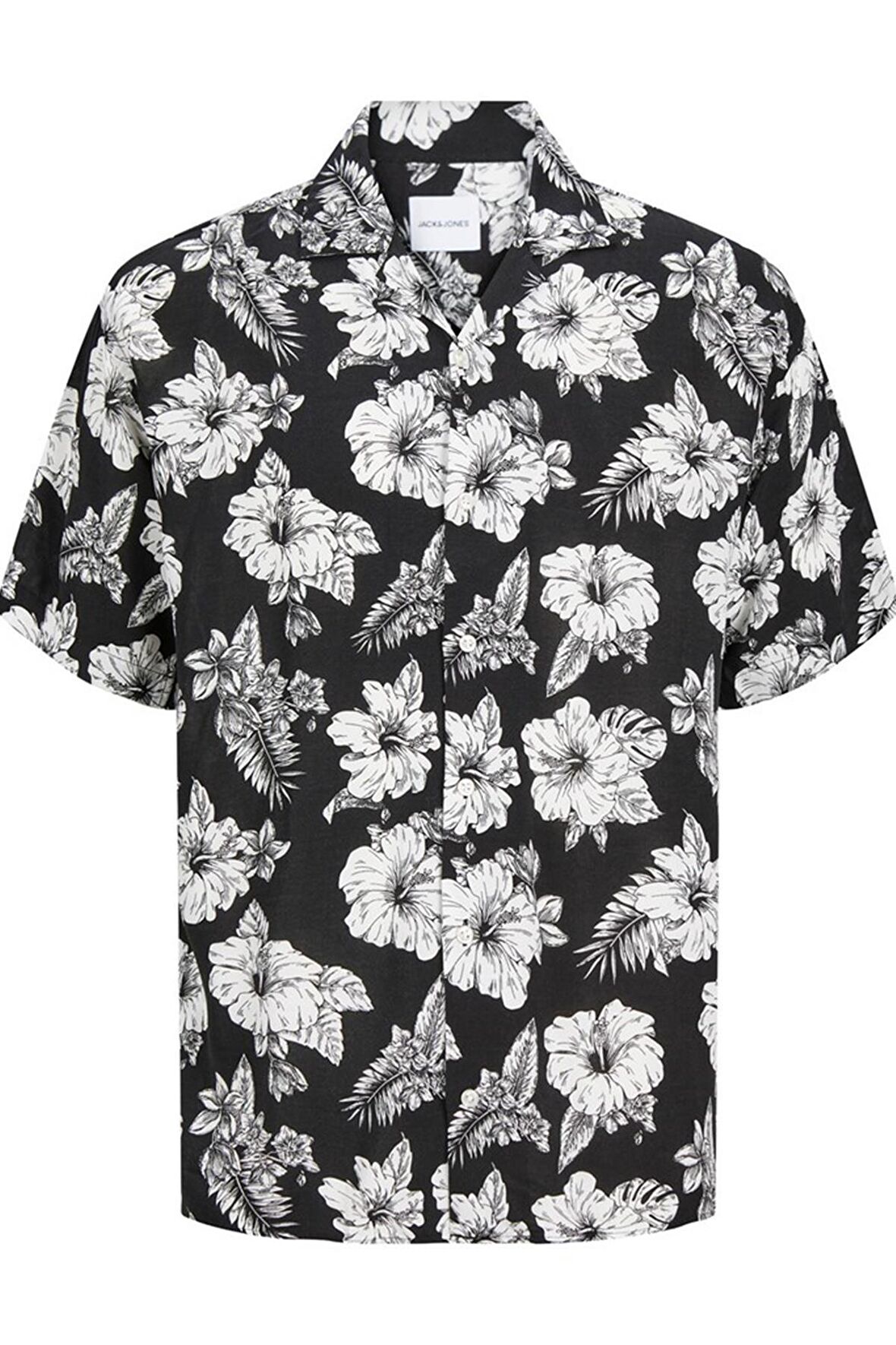 JACK&JONES JJGURU MONOCHROME AOP RESORT SHIRT SS12249210 SİYAH