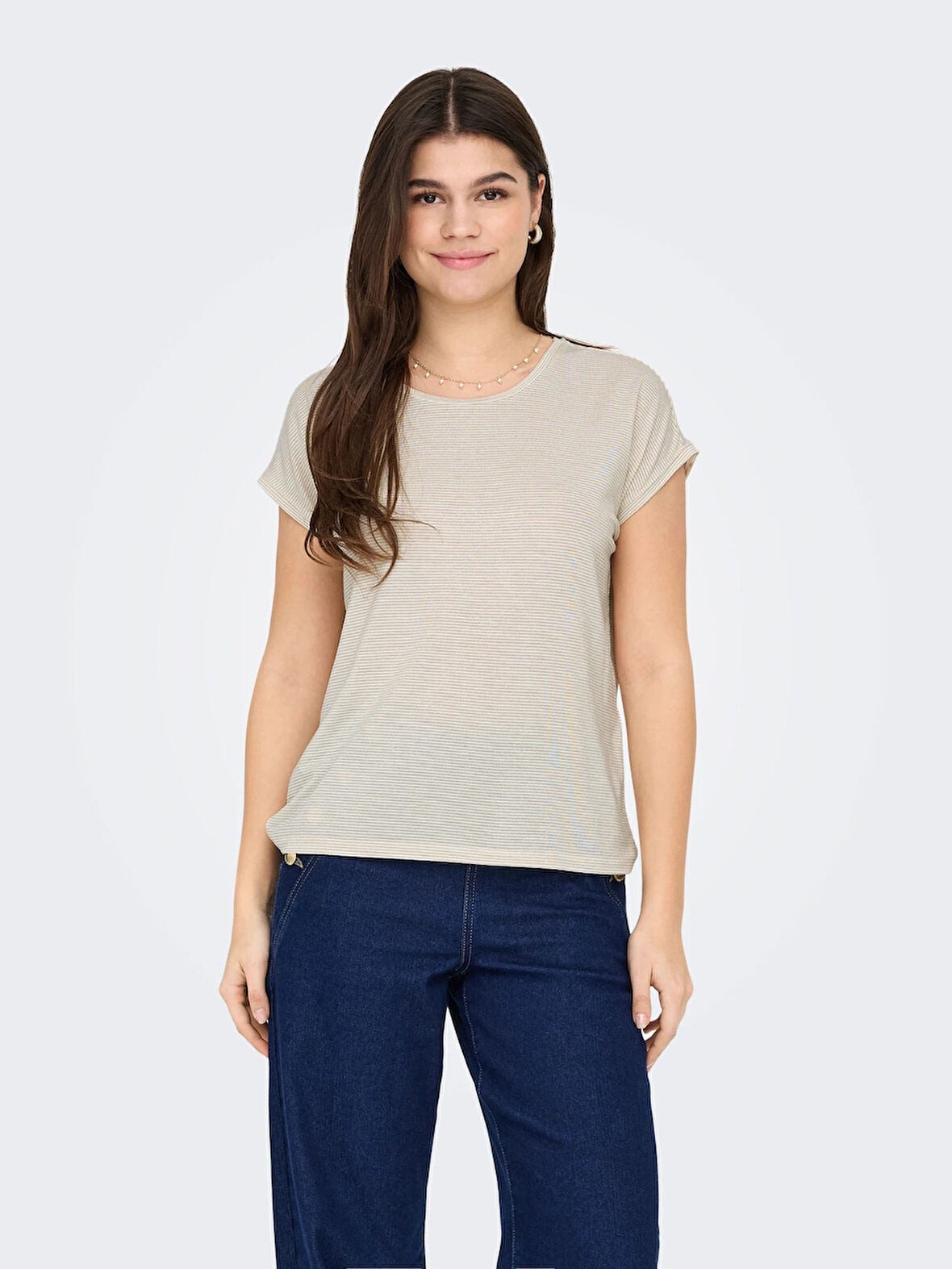 Only Onlclaudia S/S Glitter Top Noos Kadın T-shirt 15318422