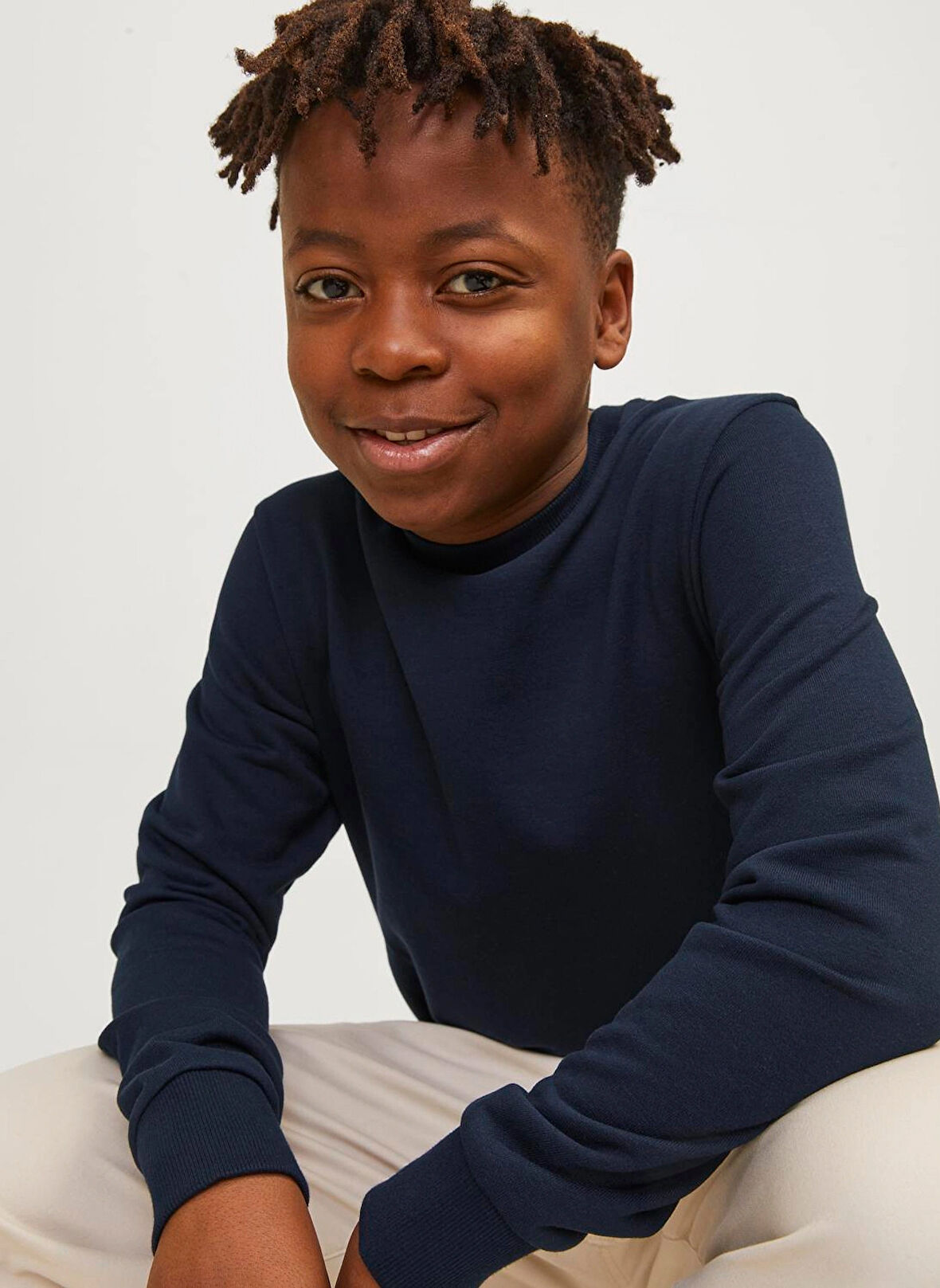 Jack & Jones Düz Erkek Çocuk  Lacivert Sweatshırt 12250530