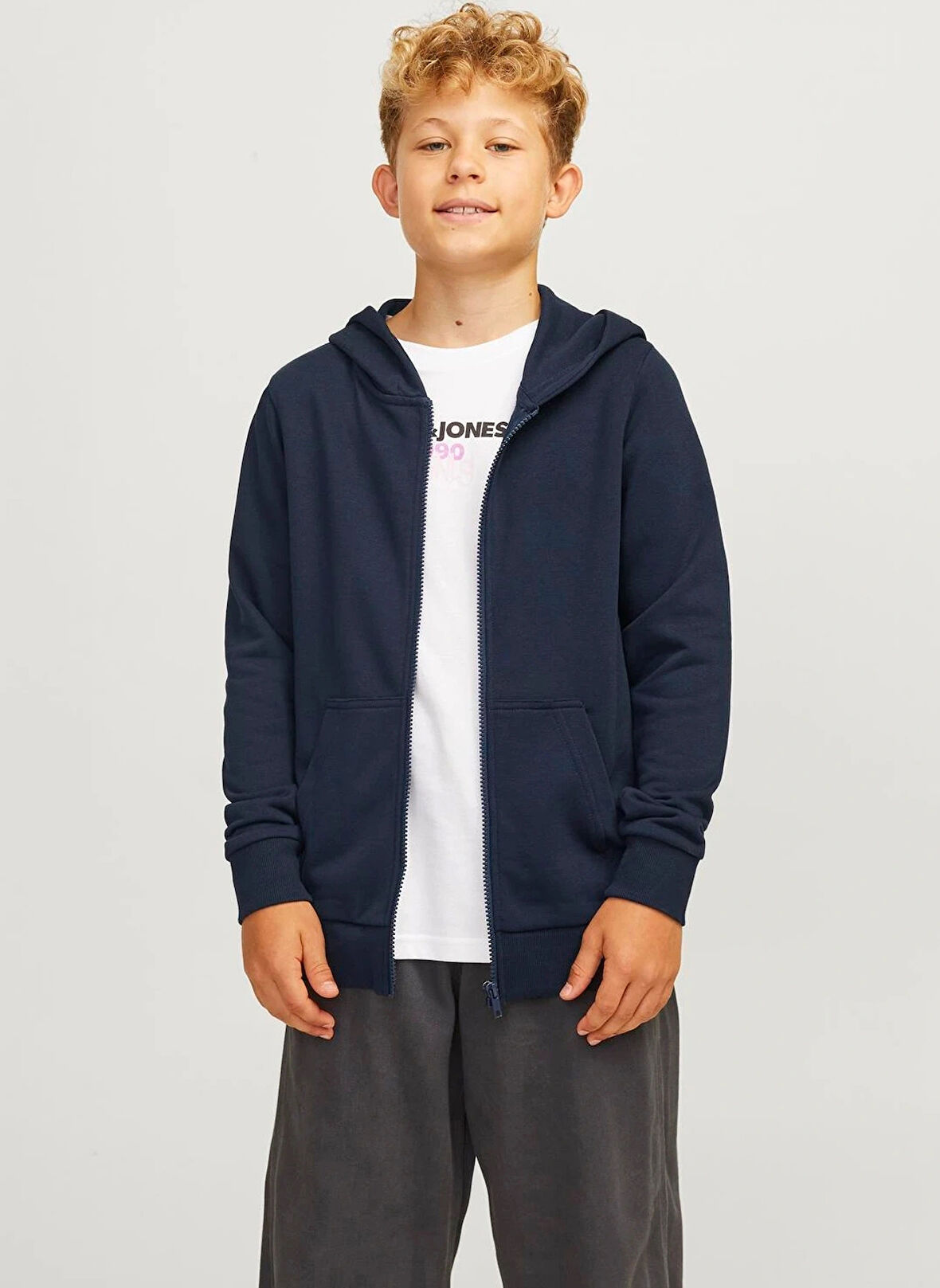 Jack & Jones Düz Erkek Çocuk Lacivert Sweatshırt 12250532