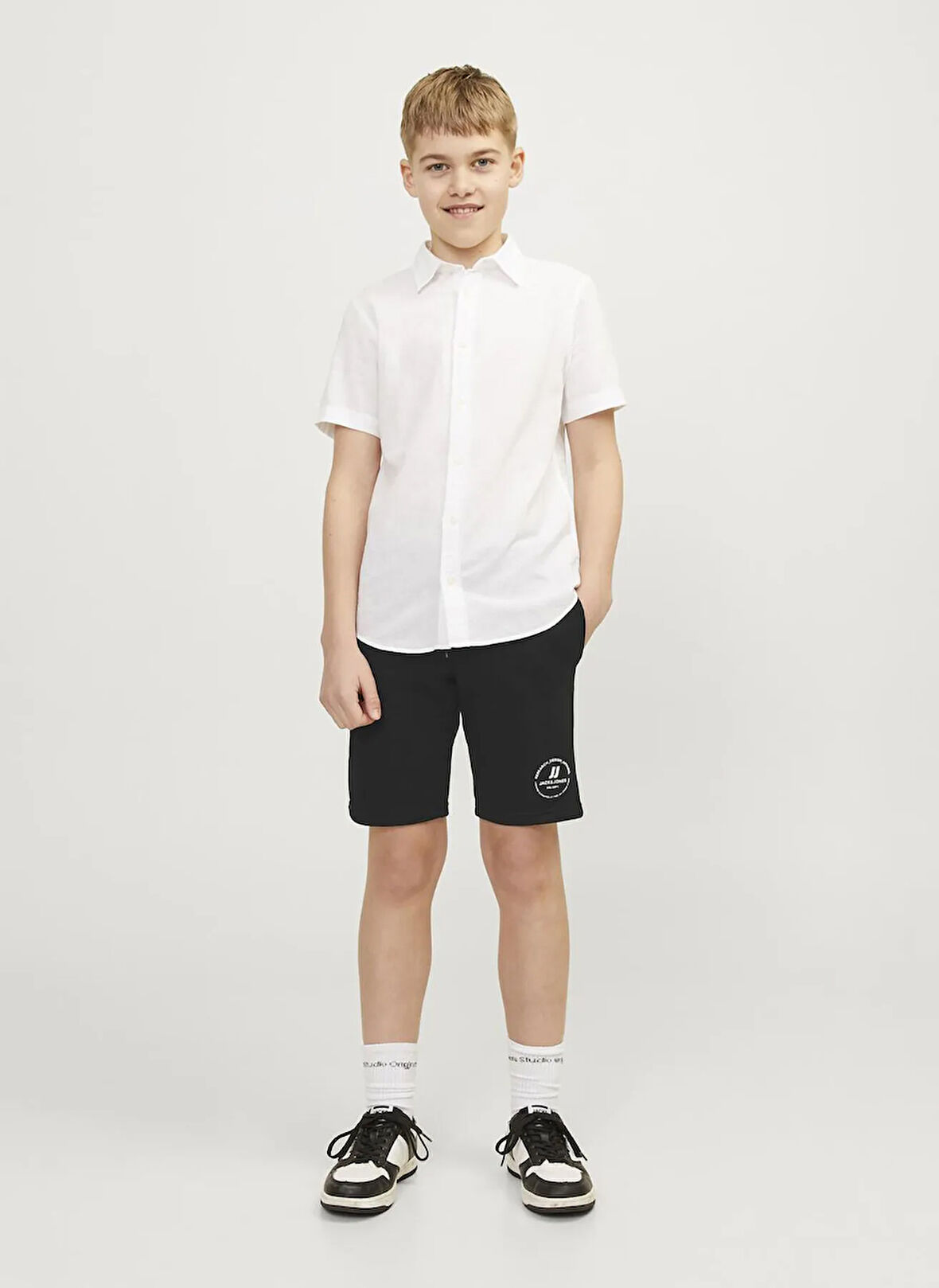 Jack & Jones Lastikli Bel Normal Siyah Erkek Çocuk Şort 12249966