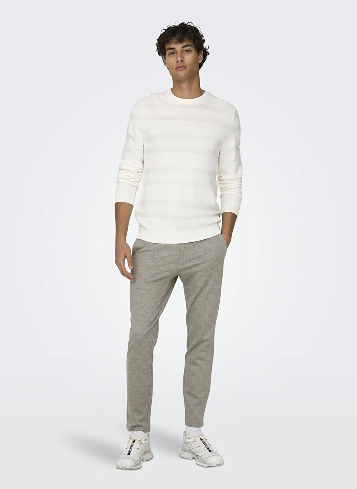 Only & Sons Normal Bel Dar Paça Açık Kahve Erkek Pantolon ONSMARK SLIM CHECK 020919 PANT NOOS