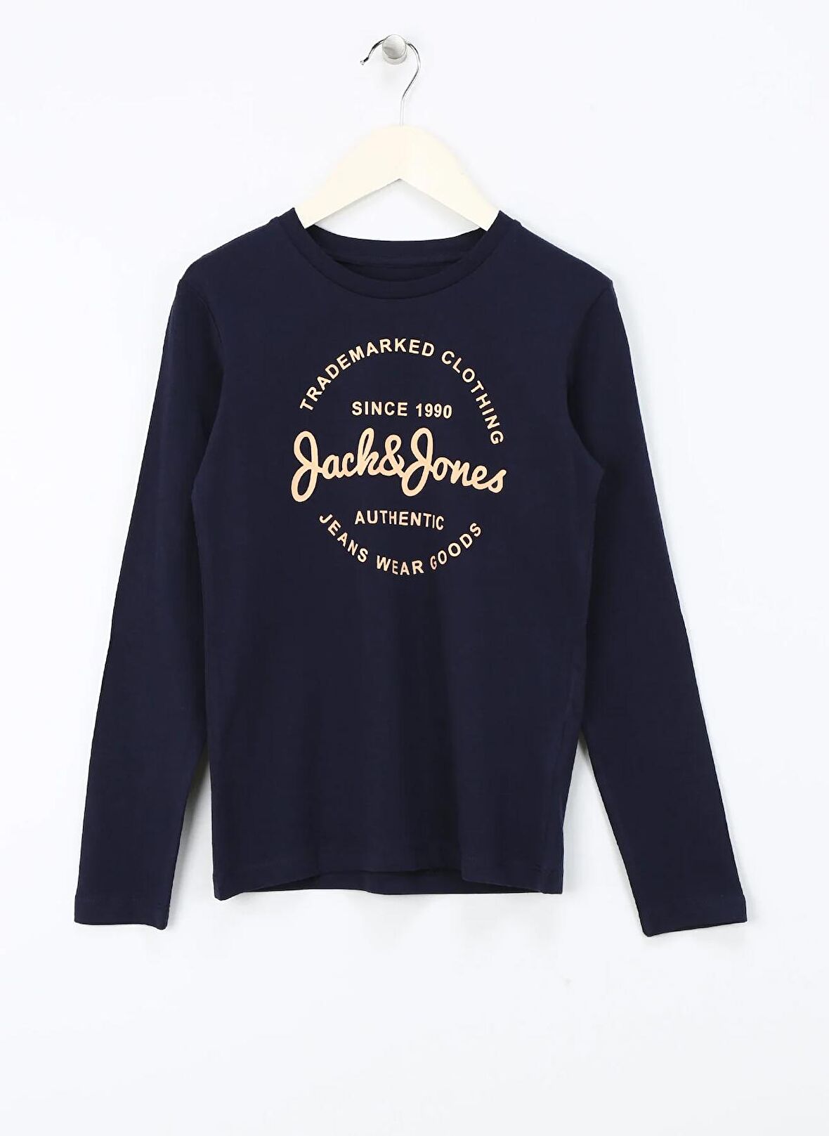 Jack & Jones Baskılı Lacivert Erkek Çocuk T-Shirt JJFOREST TEE LS CREW NECK JNR