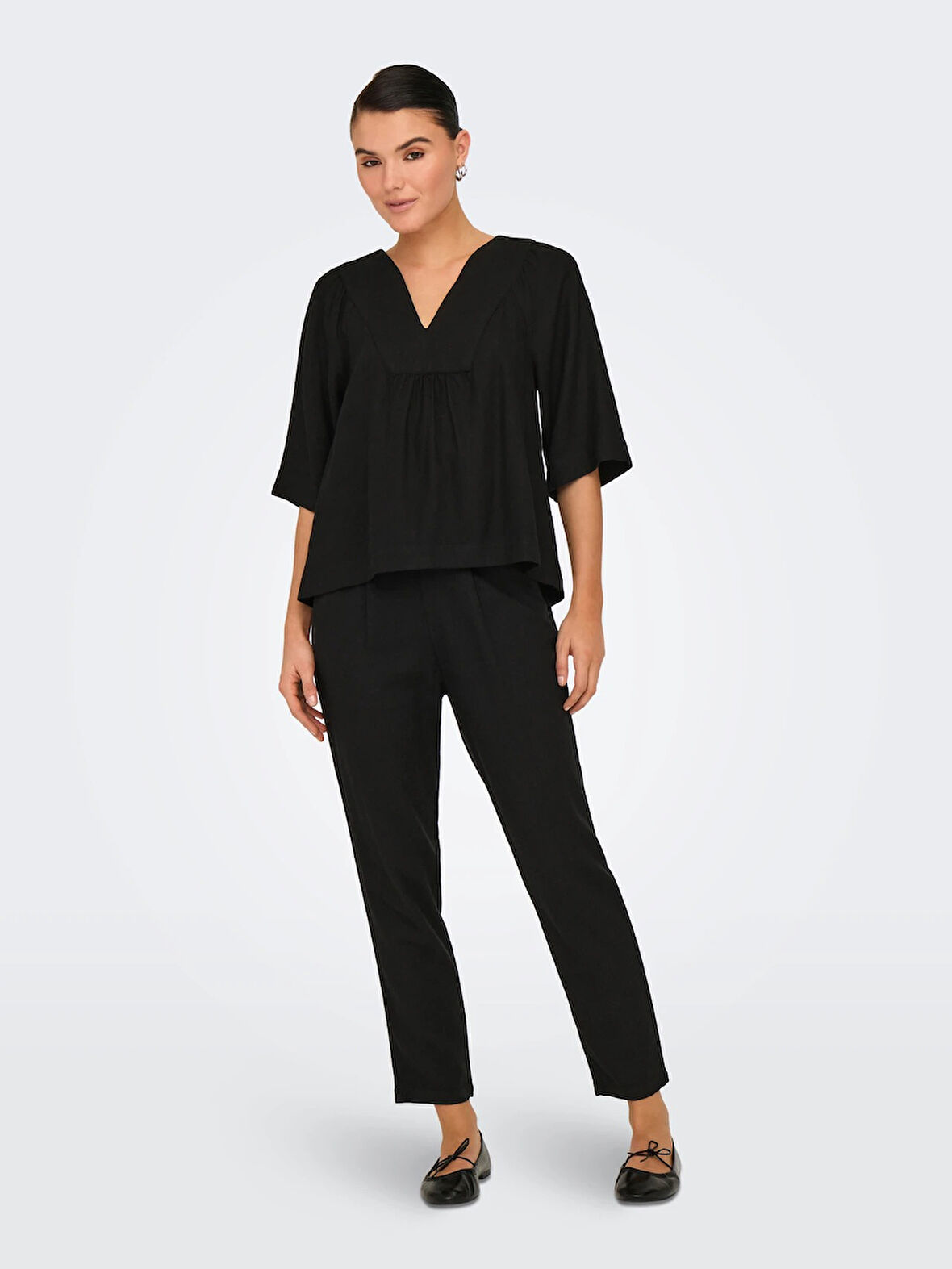 Only Onlcaro-Poptrash Easy Linen Kadın Pantolon 15278710