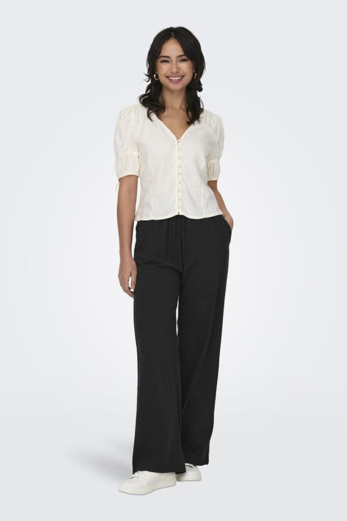 ONLY ONLTIZANA COTTON LOOSE PANTS WVN 15319090 SİYAH