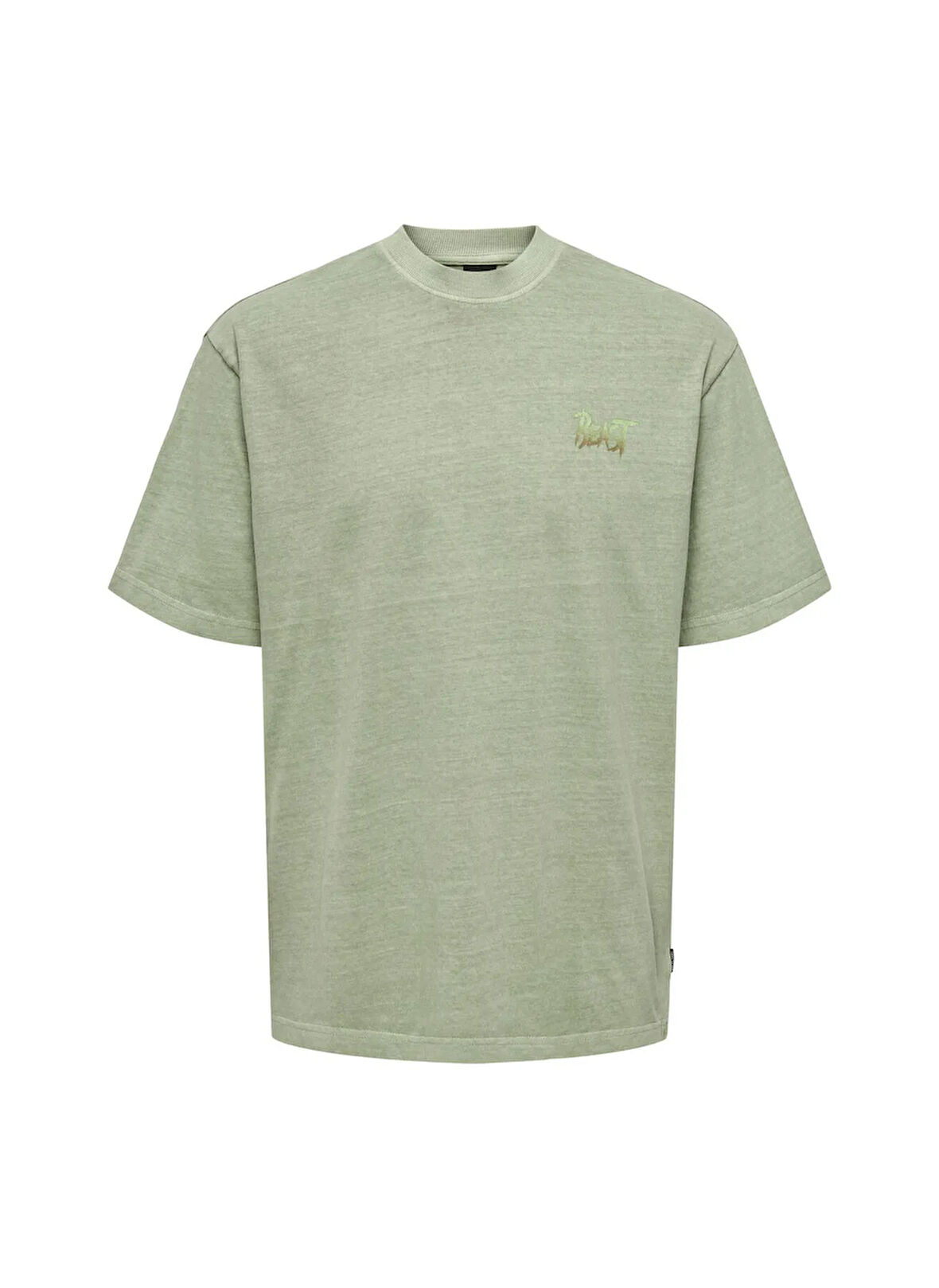 Only & Sons O Yaka Baskılı Gri - Yeşil Erkek T-Shirt ONSMORGAN LIFE RLX GRADIANT SS TEE