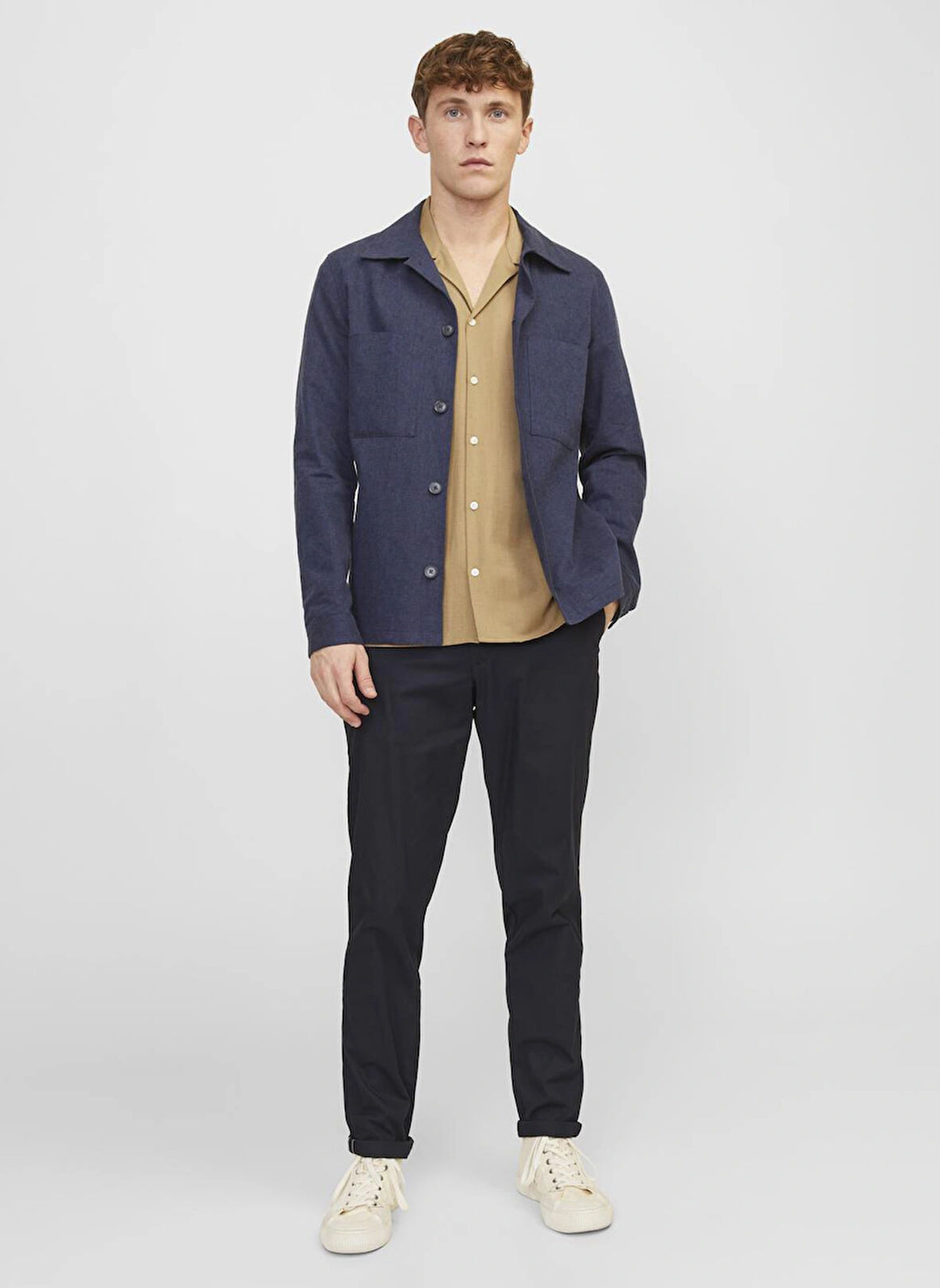 Jack & Jones Normal Bel Normal Paça Lacivert Erkek Pantolon JPSTACE JJSUMMER CHINO3