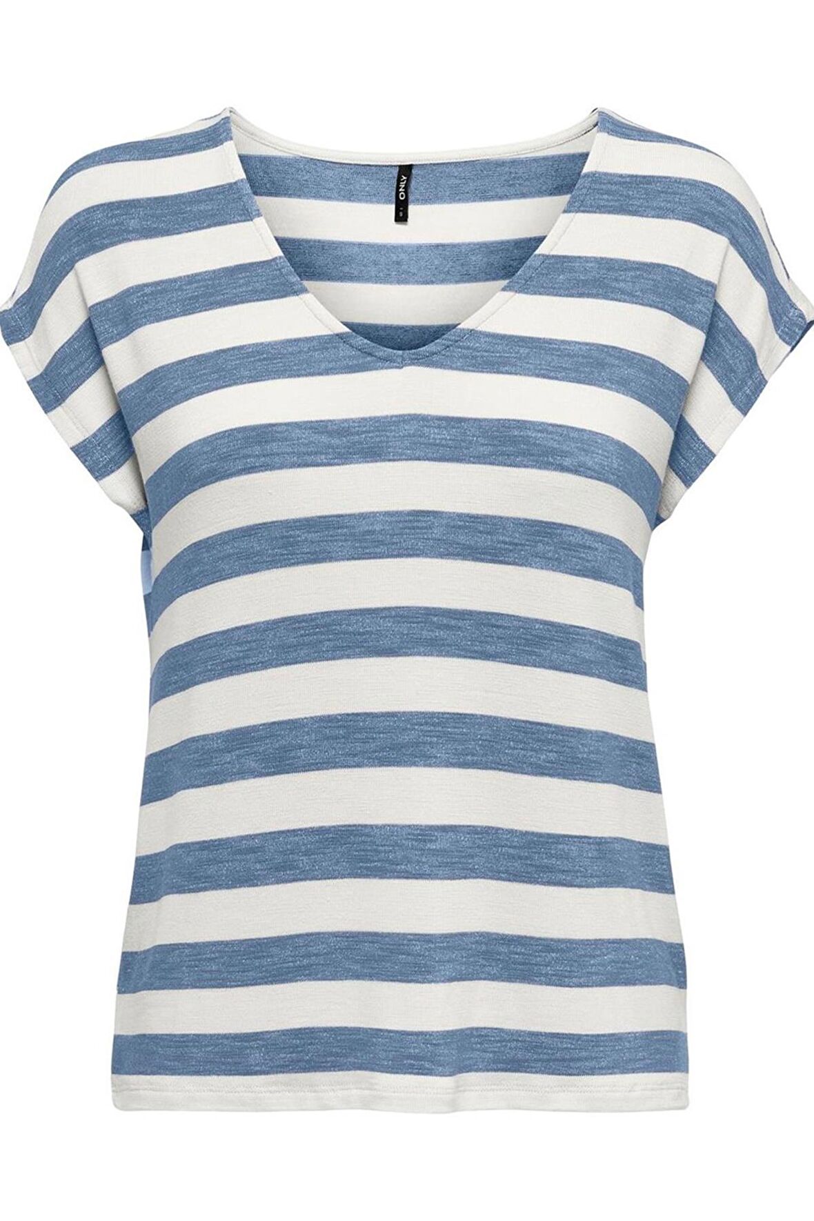 ONLY ONLLIRA LIFE S/S V-NECK TOP JRS NOOS 15252103 MAVİ