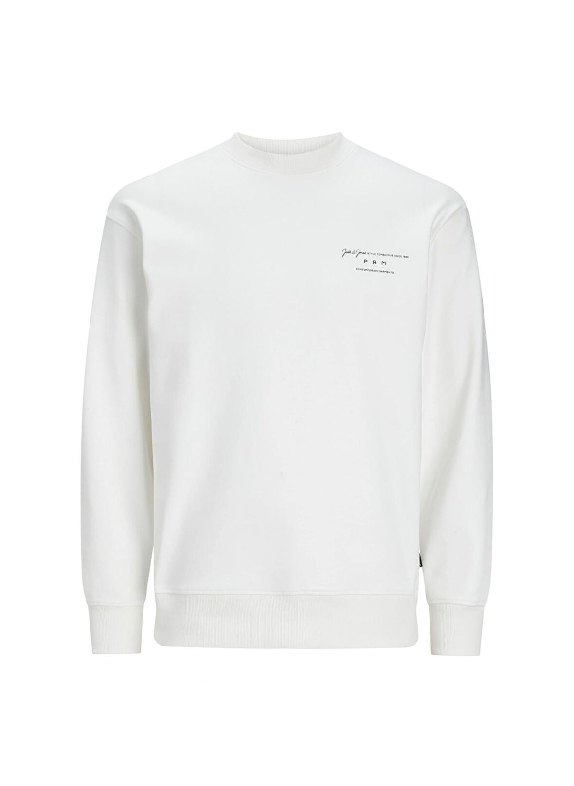 Jack & Jones Dik Yaka Beyaz Erkek Sweatshırt JPRBLASANCHEZ BRANDING SWEAT CREW N