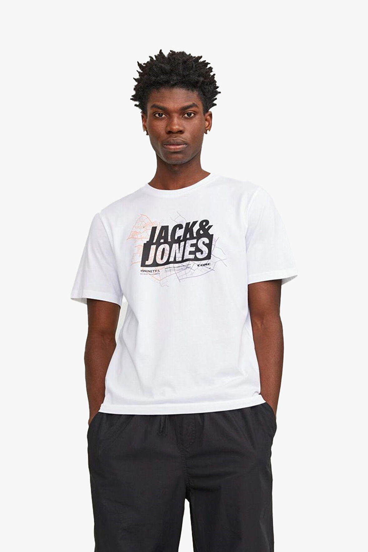 Jack & Jones Jcomap Logo Erkek Beyaz T-Shirt 12252376-White