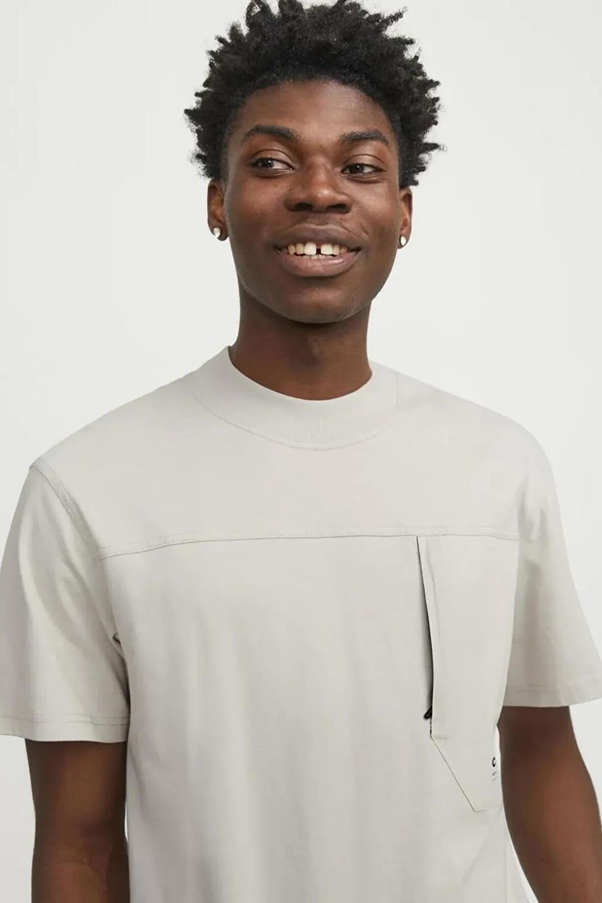 JACK&JONES JCOWOVEN POCKET TEE SS CREW NECK 12253457 TAŞ