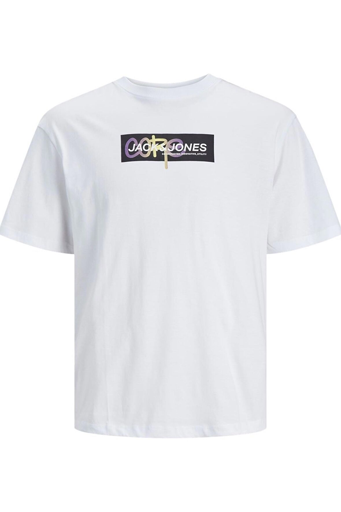 JACK&JONES JCOAOP PRINT TEE SS CREW NECK 12253477 BEYAZ