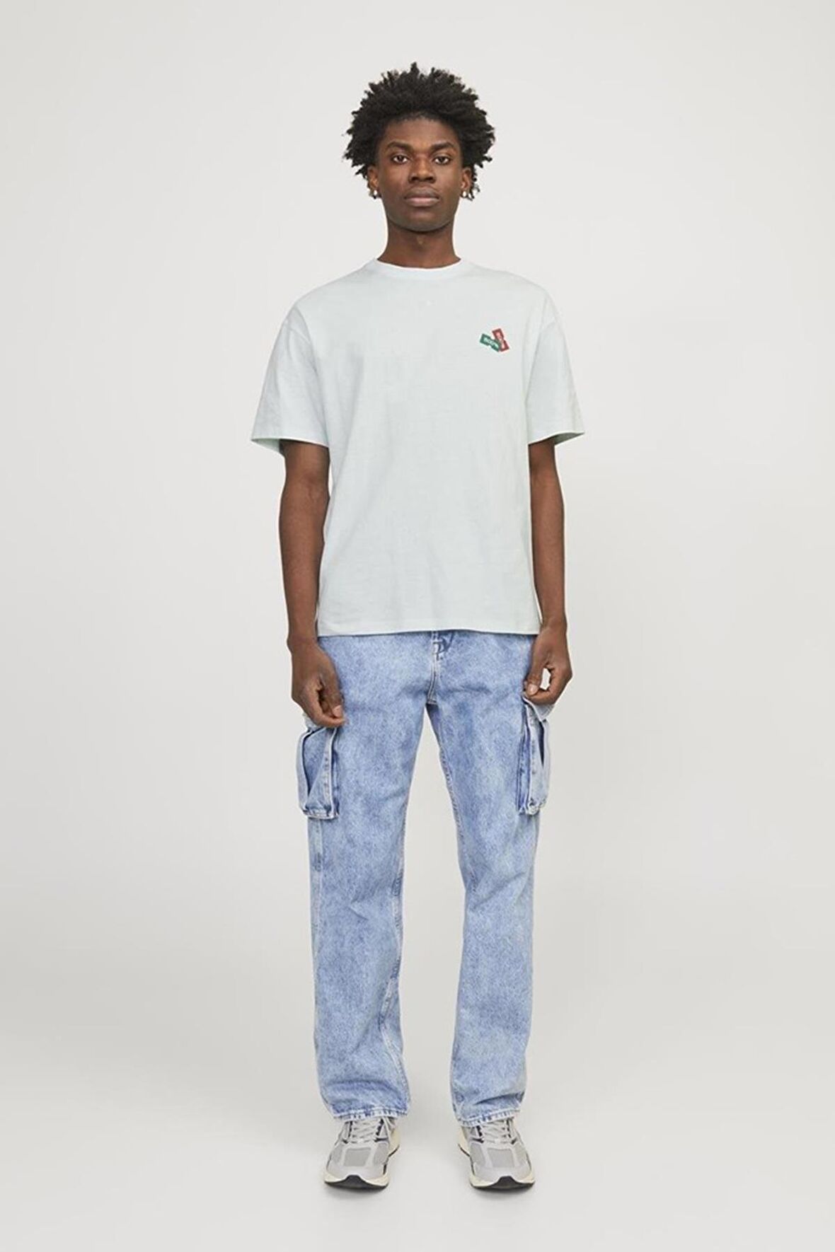 JACK&JONES JORDECAL TEE SS CREW NECK TG LN12254175 A.GRİ