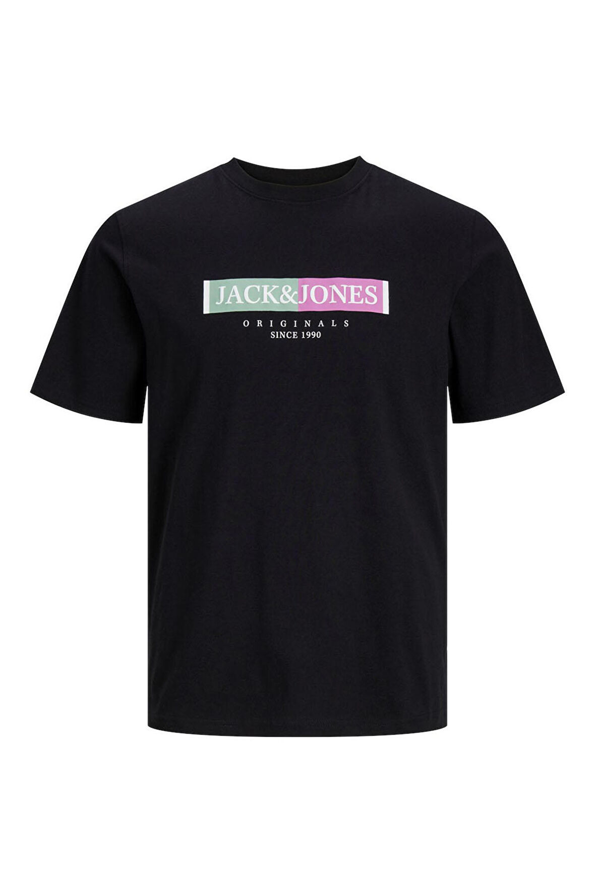 Jack & Jones Erkek Jorlafayette Baskı Detaylı Bisiklet Yaka %100 Pamuk T-Shirt 12252681 Siyah