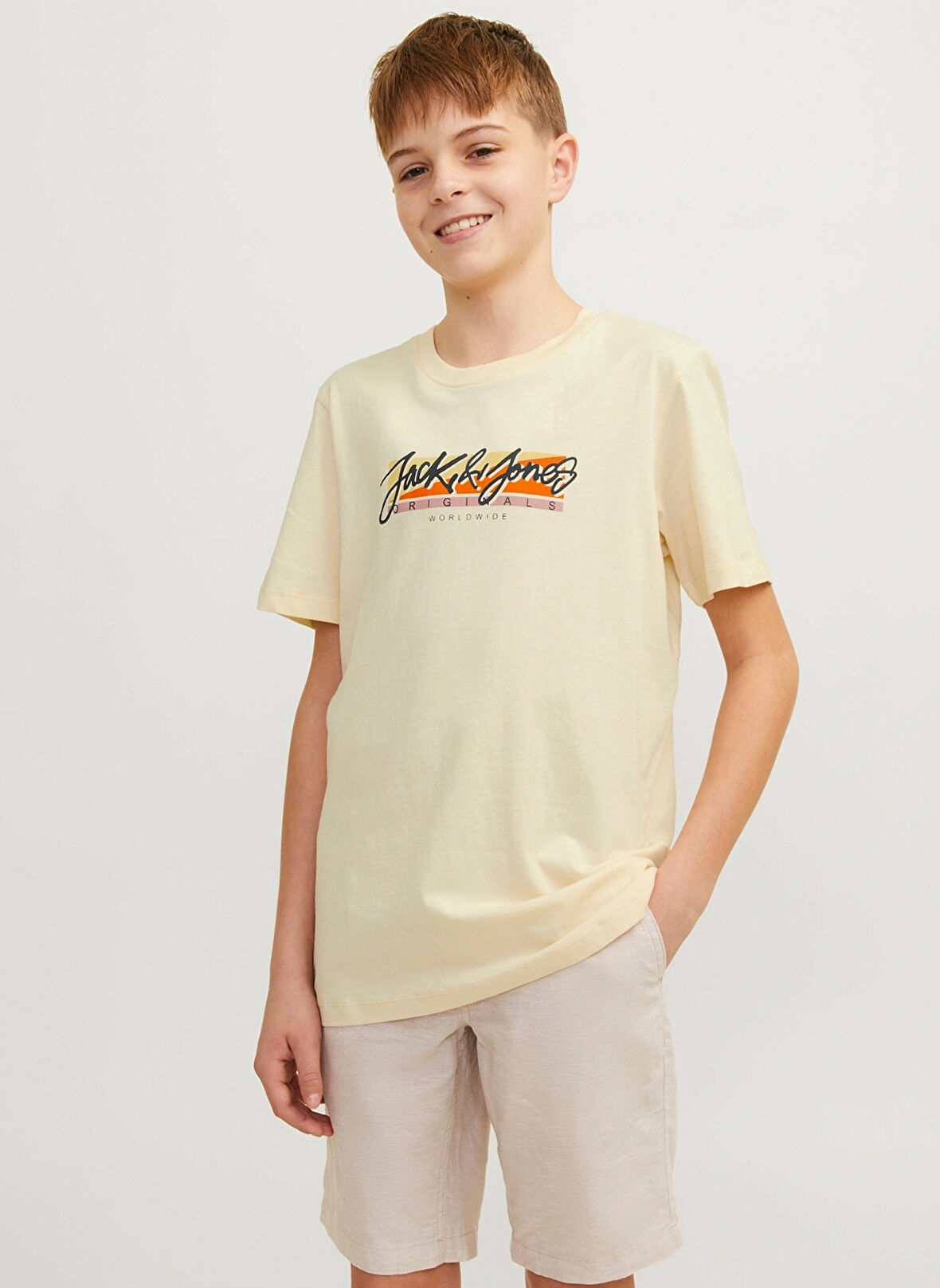 Jack & Jones Baskılı Kemik Erkek T-Shirt JORTAMPA FASTRUNNER1 TEE SS CREWNEC