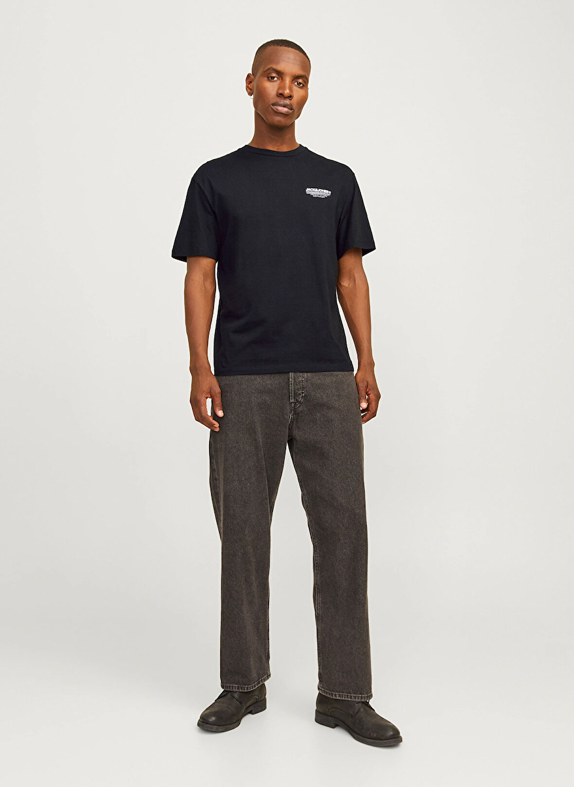 Jack & Jones Bisiklet Yaka Siyah Erkek T-Shirt 12256793_JJOLIVE TEE SS CREW NECK