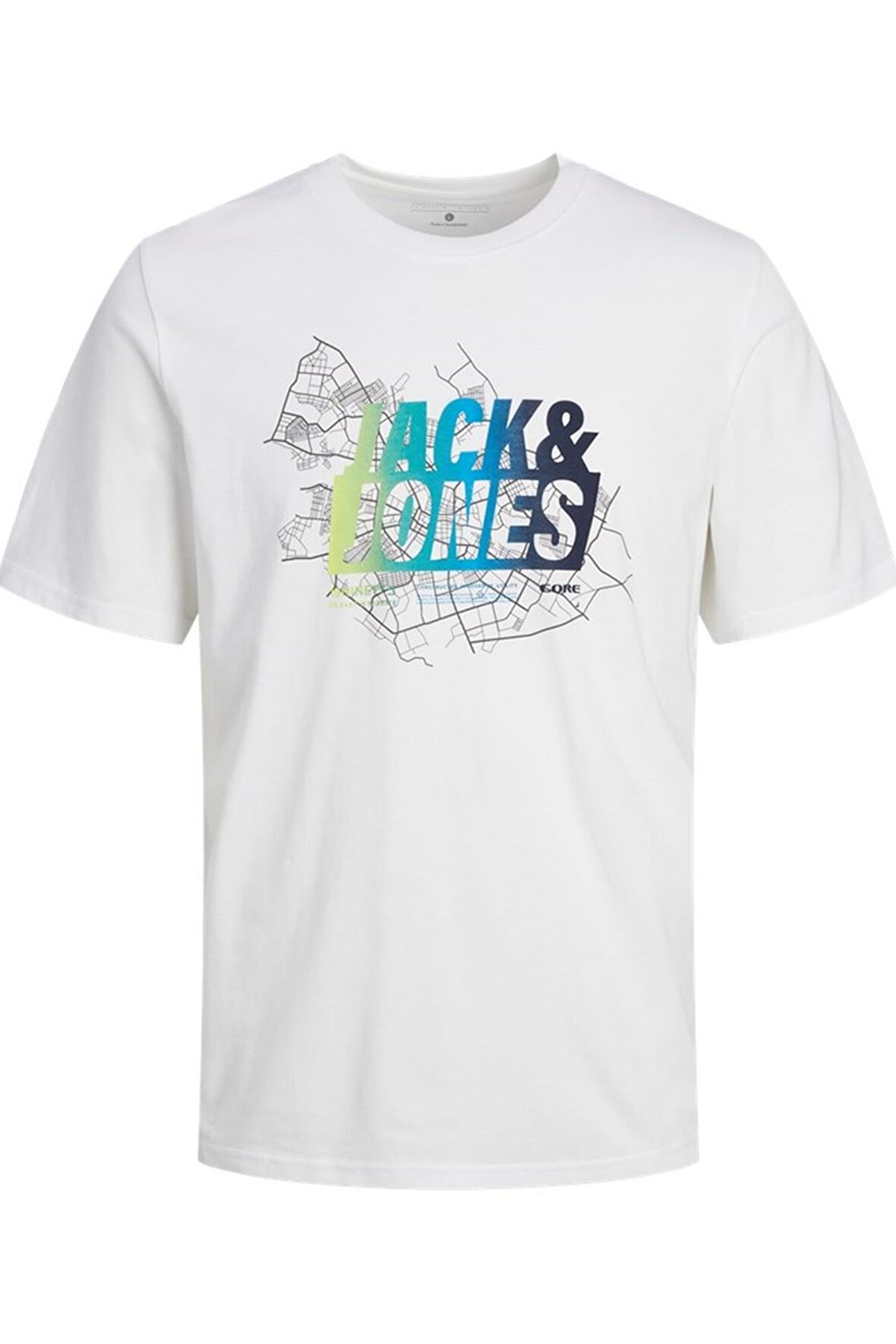 JACK&JONES JCOMAP SUMMER LOGO TEE SS CREW NECK SN 12257908 BEYAZ
