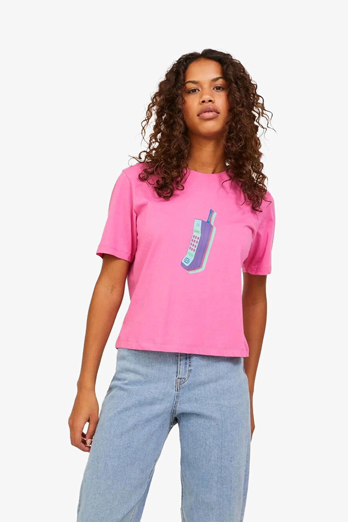 JJXX Jxsally Kadın Pembe T-Shirt 12227968-PeachEcho