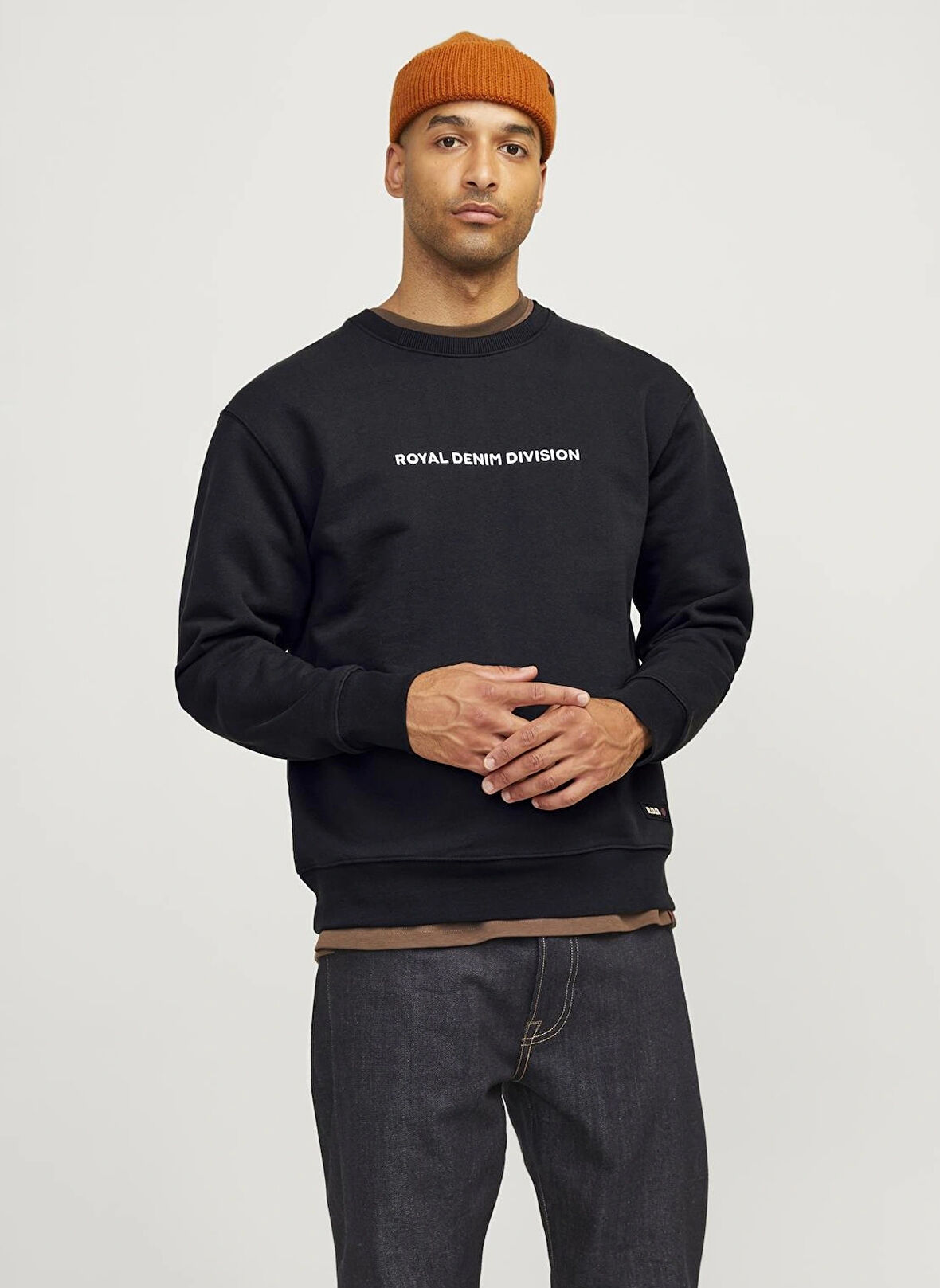 Jack & Jones Düz Yaka Siyah Erkek Sweatshırt 12259149_RDDRYDER SWEAT CREW NECK S