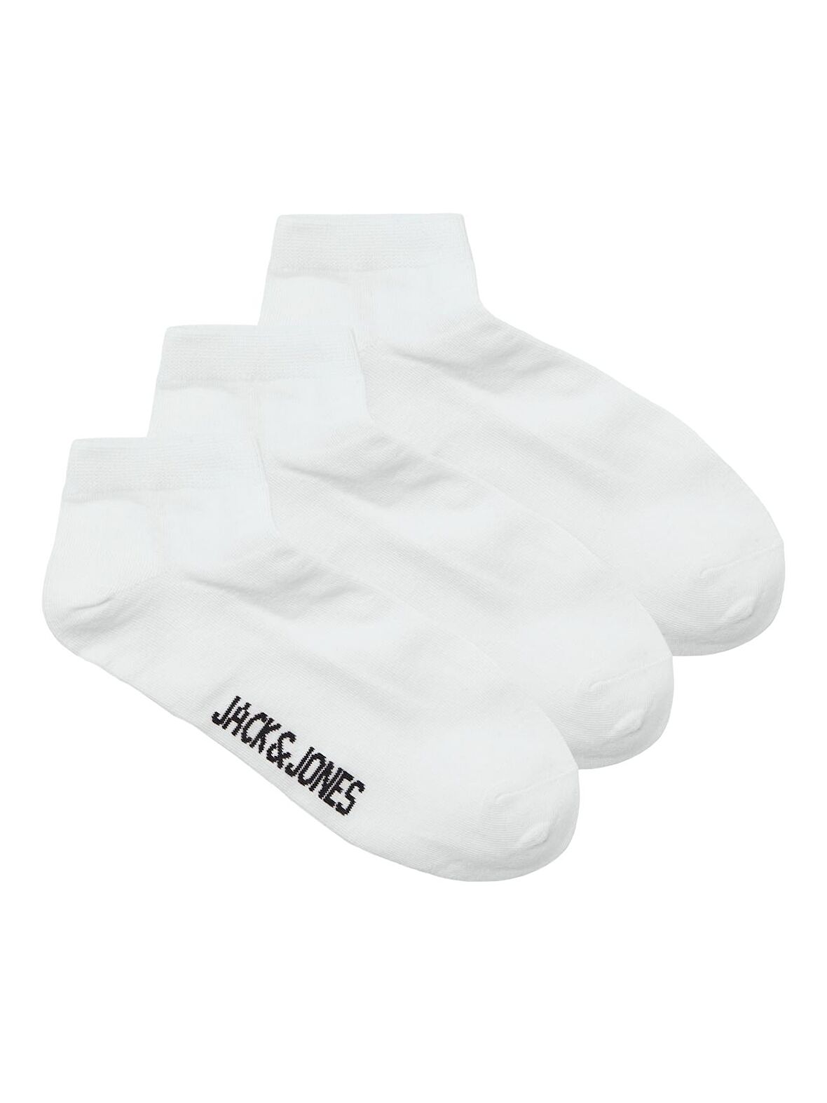 Jack & Jones 3lü Beyaz Siyah Pamuklu Çorap-12260079