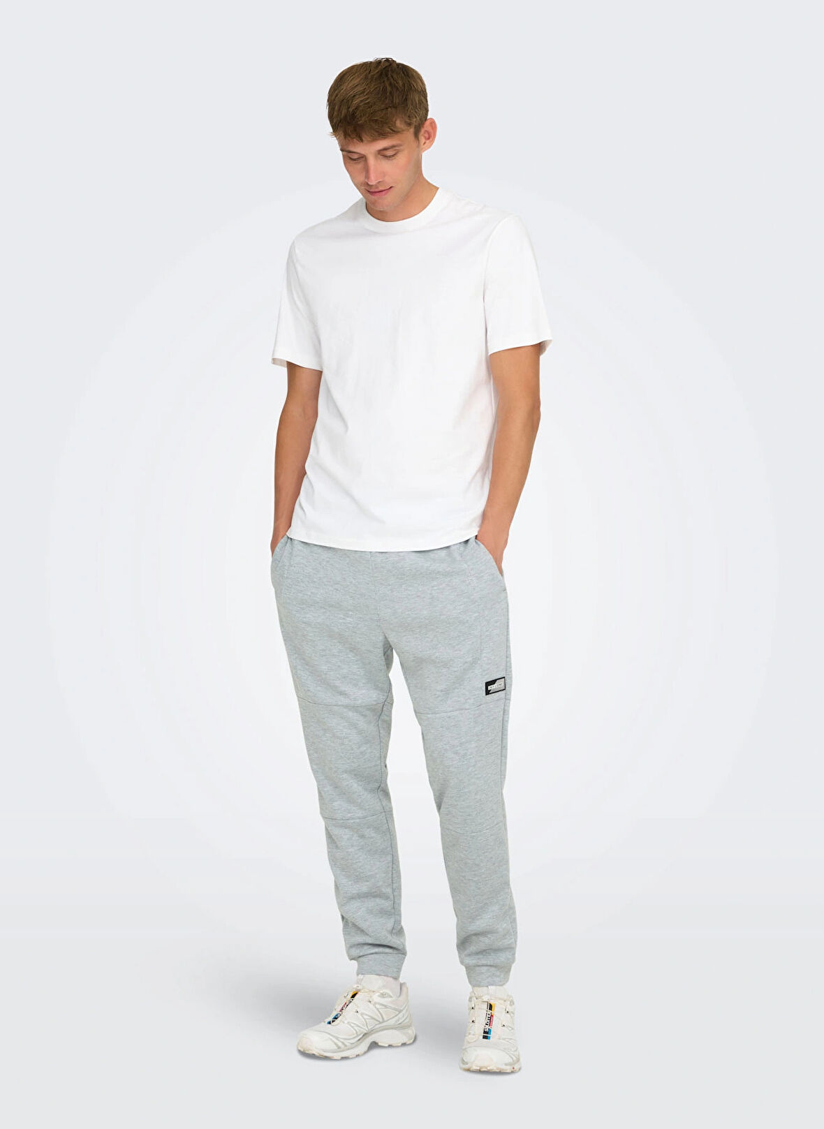 Only & Sons Normal Açık Gri Erkek Eşofman Altı ONSLIAM REG PANTS TRACKSUIT NOOS