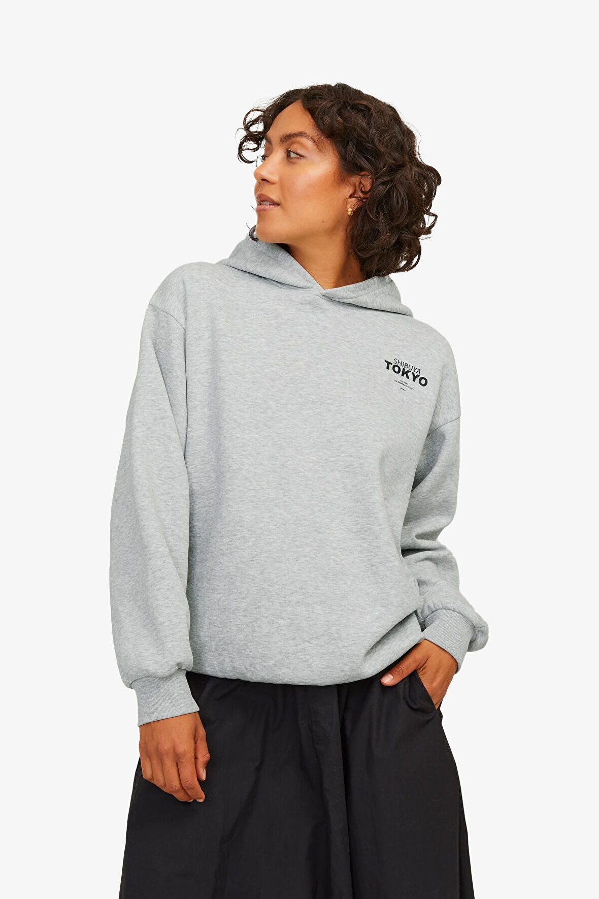 JJXX Jxnelly Kadın Gri Sweatshirt 12260618-LightGreyMelange