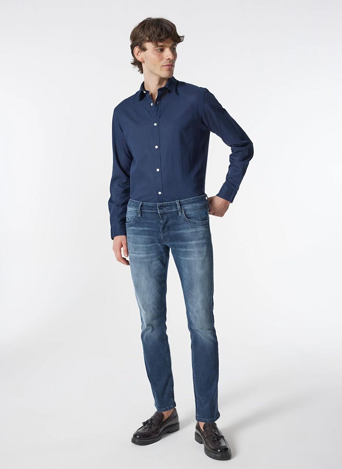 Jack & Jones Düşük Bel Slim Fit Erkek Denim Pantolon JJIGLENN JJSOLAR JOS 245 SMU