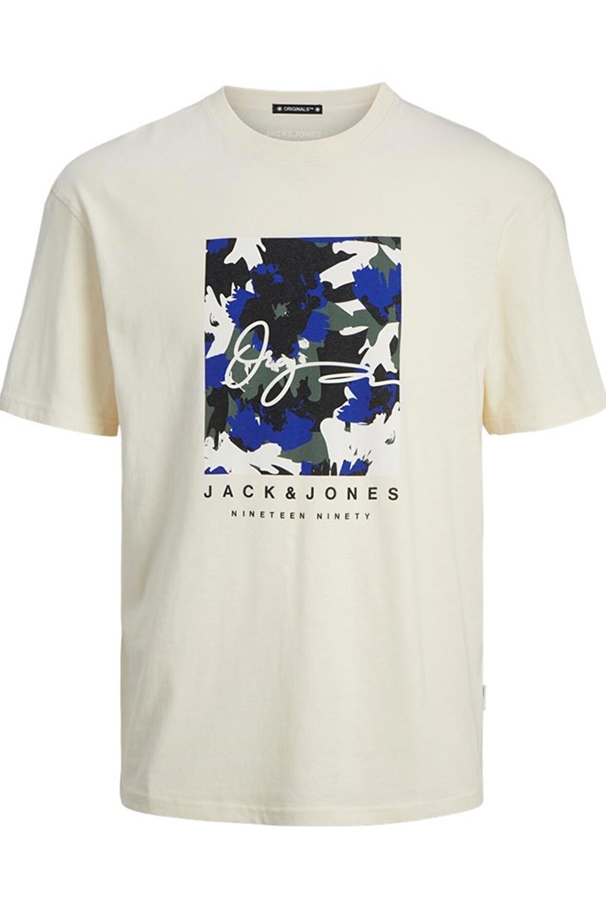 JACK&JONES JORARUBA AOPBRANDING TEE SS CREW NECK LN 12255517 KREM