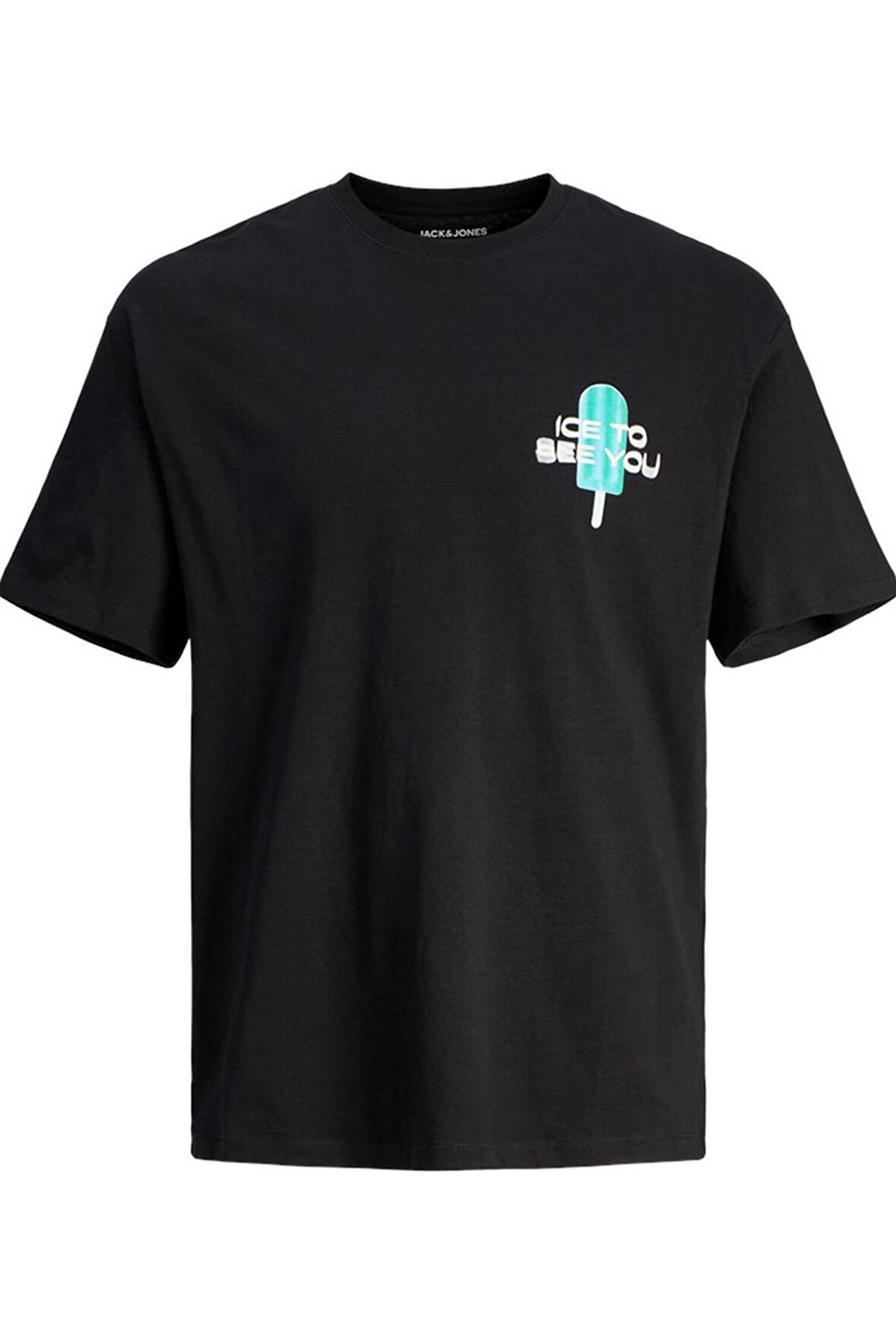 JACK&JONES JORFRUTTI TEE SS CREW NECK TG 12256926 SİYAH