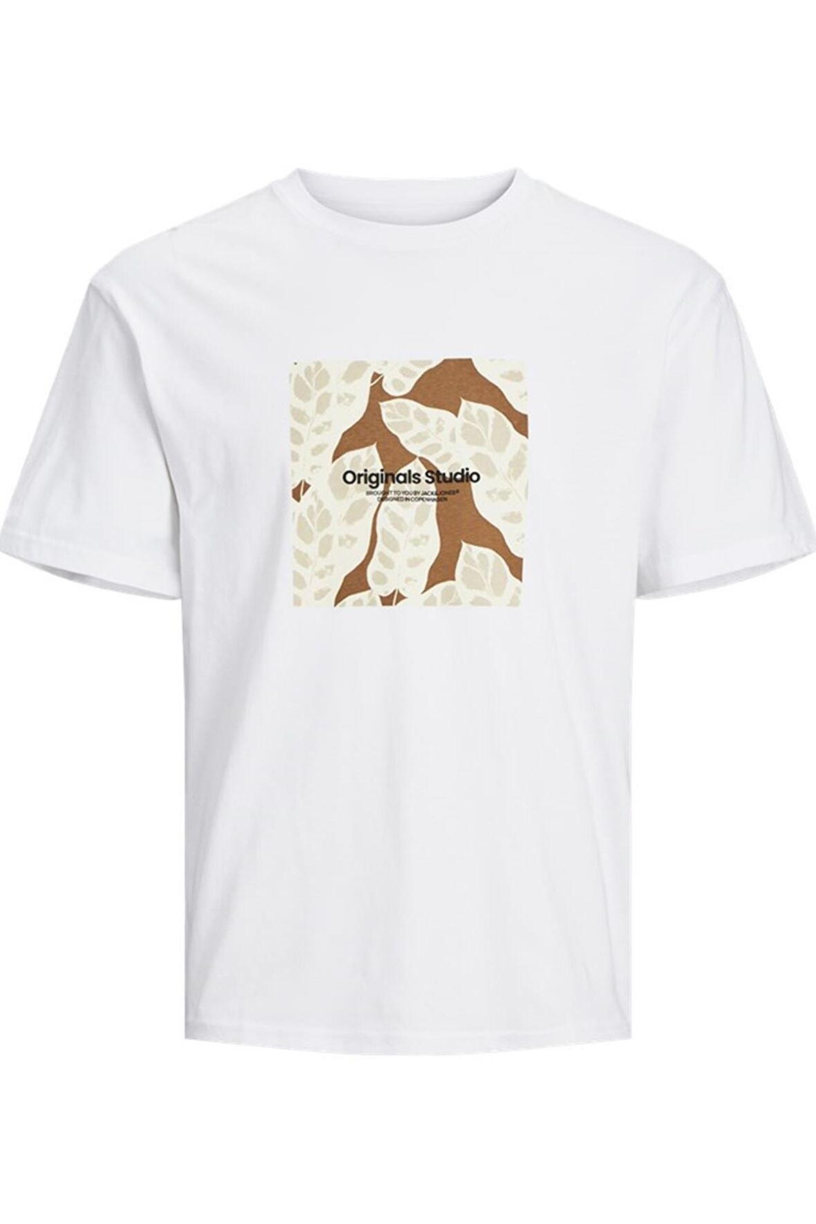 JACK&JONES JORSEQUOIA TEE SS CREW NECK LN 12256717 BEYAZ