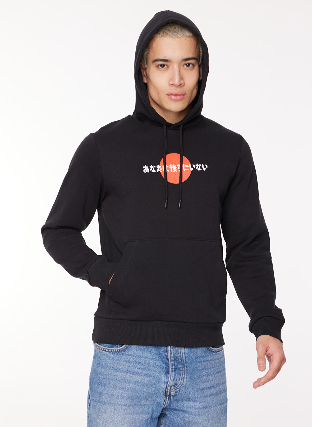 Jack & Jones Kapüşon Yaka Siyah Erkek Sweatshırt 12261176_JORBEHIND SWEAT HOOD EXC