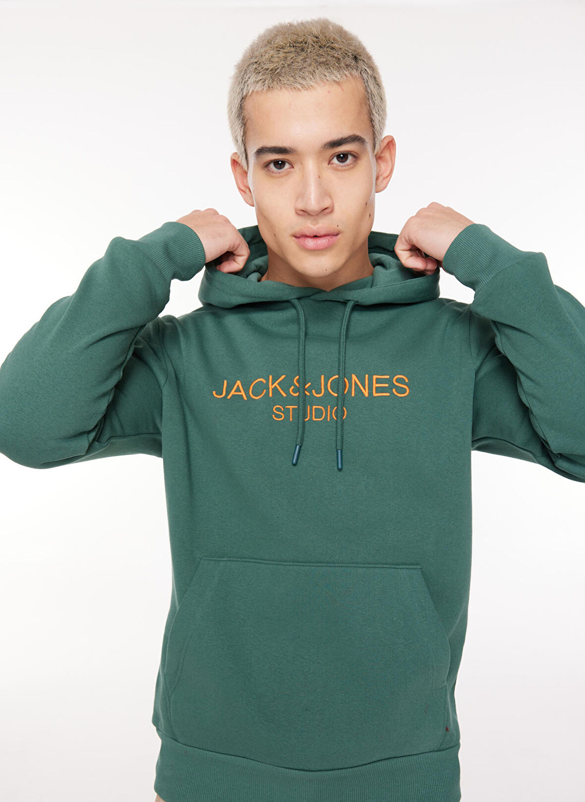 Jack & Jones Kapüşon Yaka Yeşil Erkek Sweatshırt 12261177_JORLOUI SWEAT HOOD EXC
