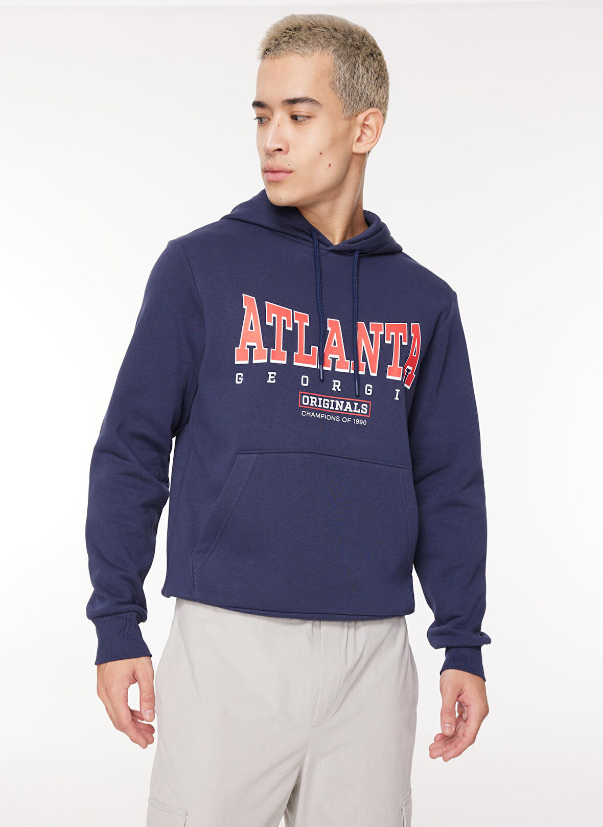 Jack & Jones Kapüşon Yaka Lacivert Erkek Sweatshırt 12261178_JORBIG SWEAT HOOD EXC