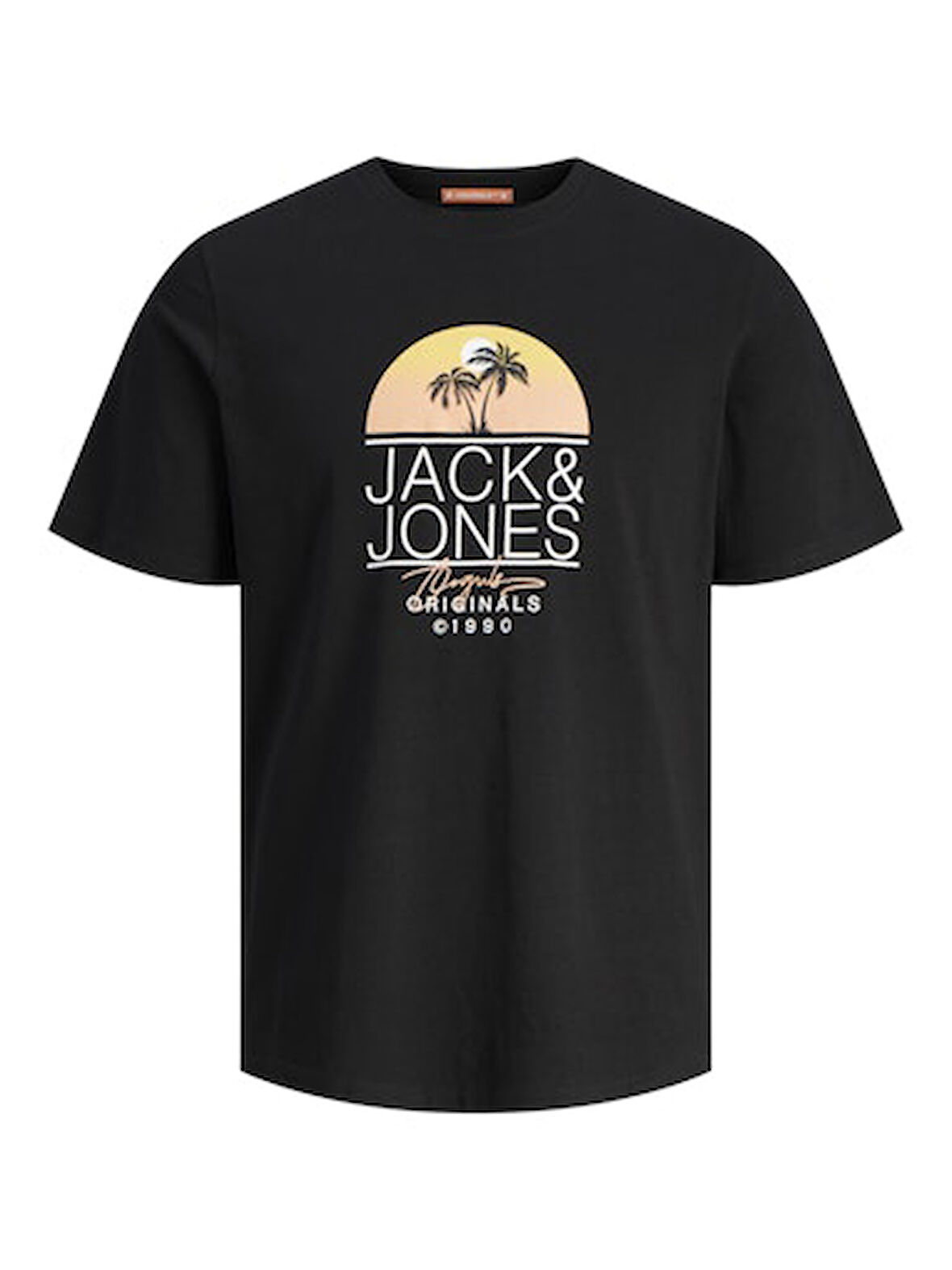 Jack Jones Erkek Jorcasey Tee Yuvarlak Yaka Siyah Tişört 12257130