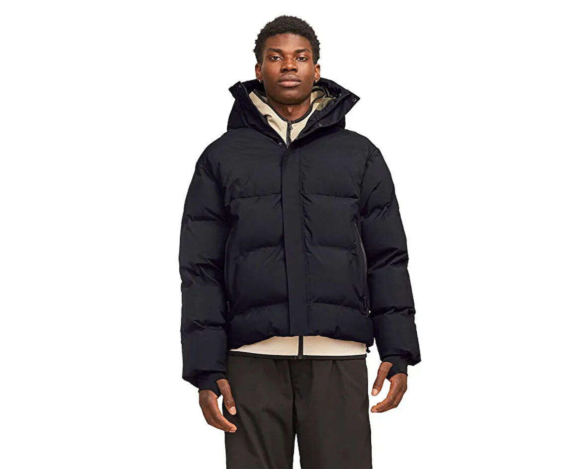 Jack Jones Jcolpha Puffer Sn Erkek Günlük Mont 12261971-BLACK Siyah