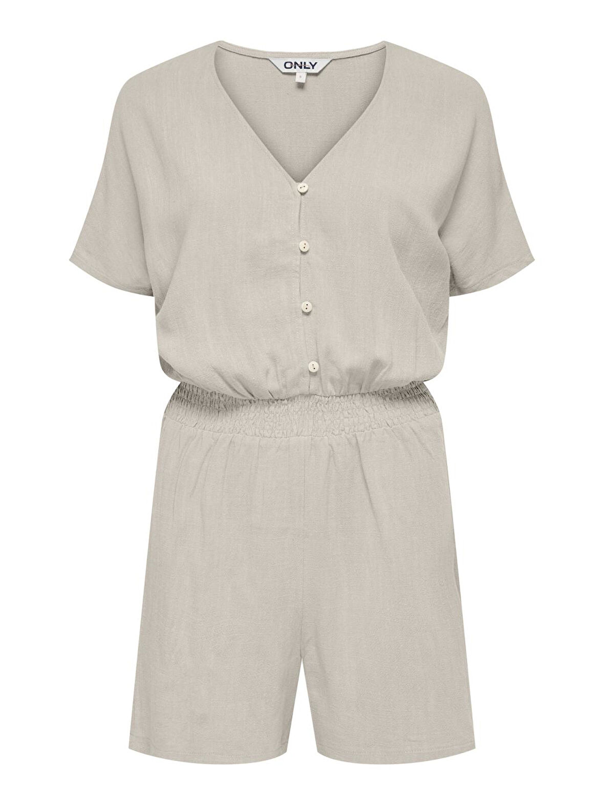 ONLSIESTA S/S LINEN BL PLAYSUIT PNT Kadın Bej Tulum - 15322849