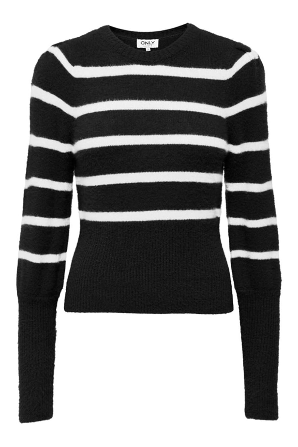 ONLPIUMO LS PUFF STRIPE O-NECK CC KNT SİYAH15324211