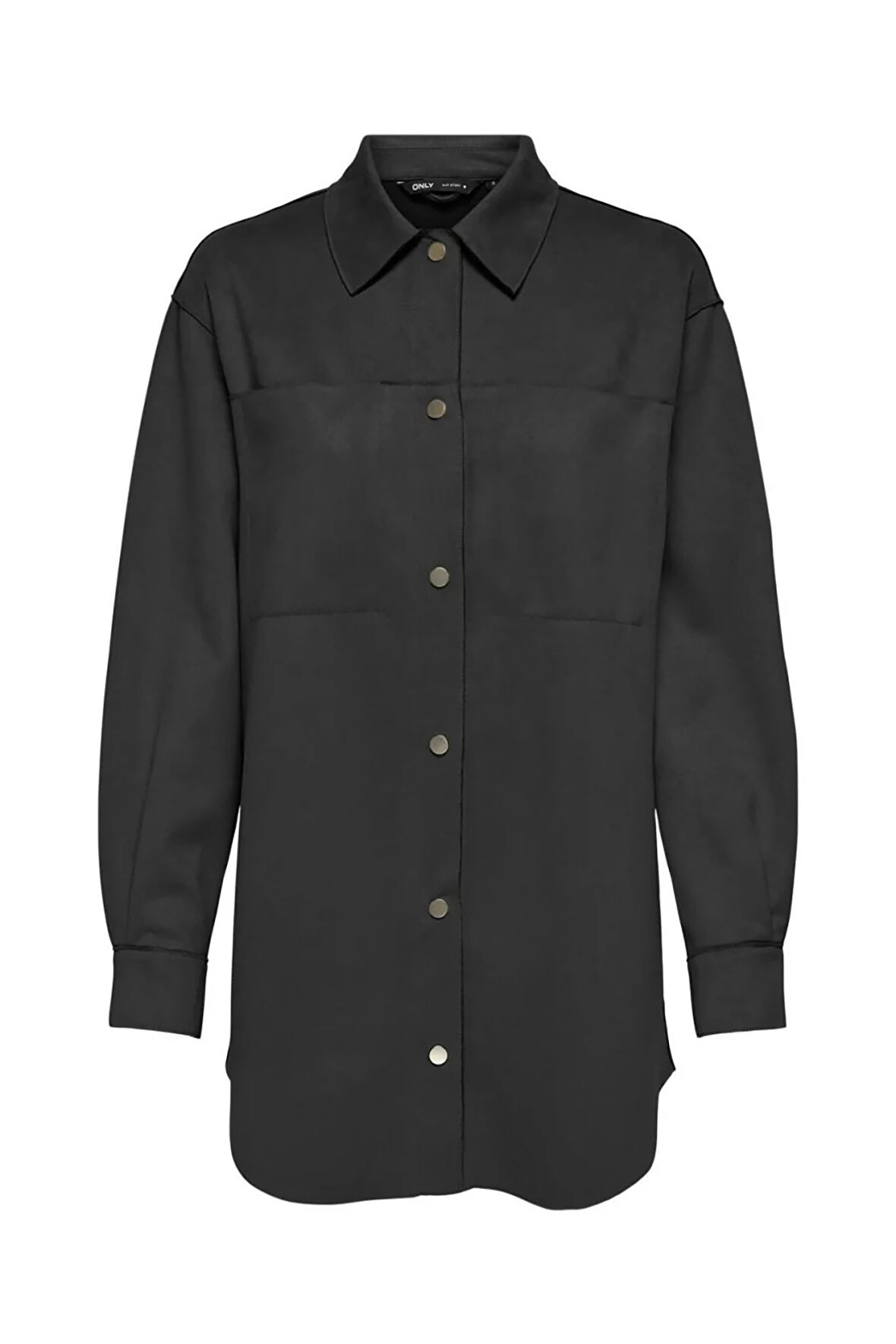 Only Kadın Onljolıne Düğmeli Uzun Süet Ceket 15322147 Siyah