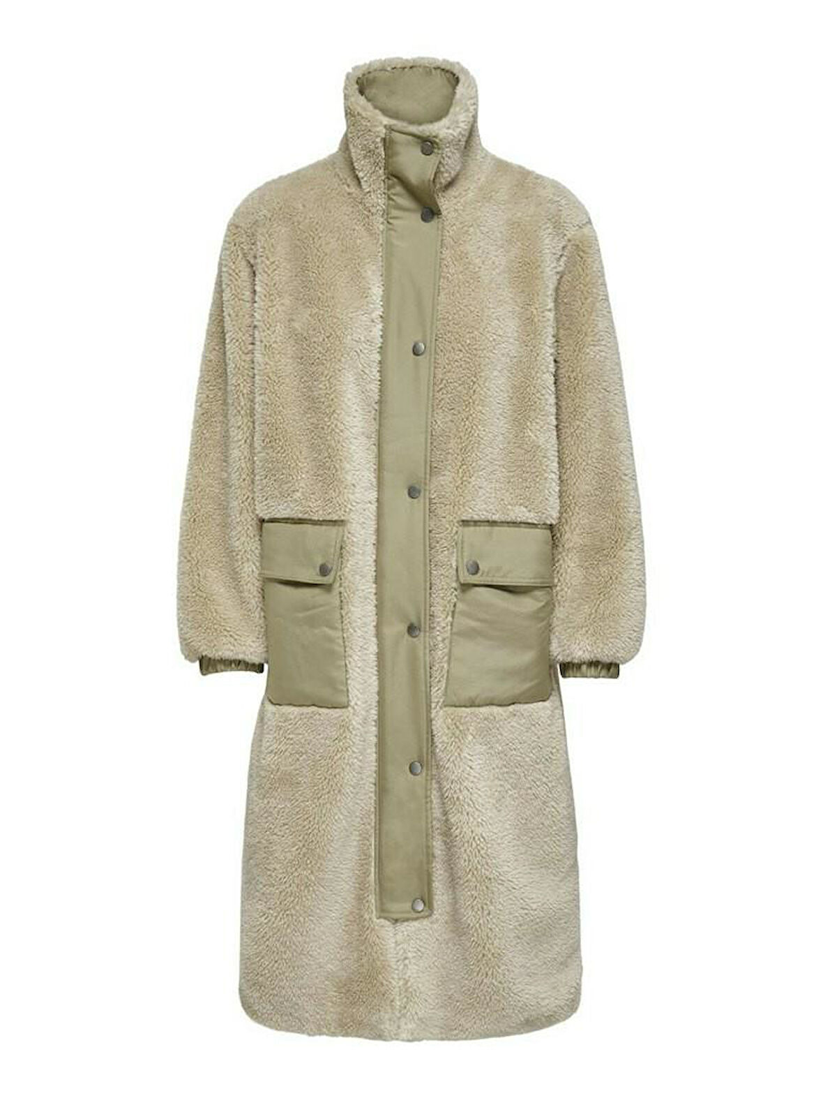 Only Sascha Contrast Sherpa Uzun Kadın Ceket 15325211