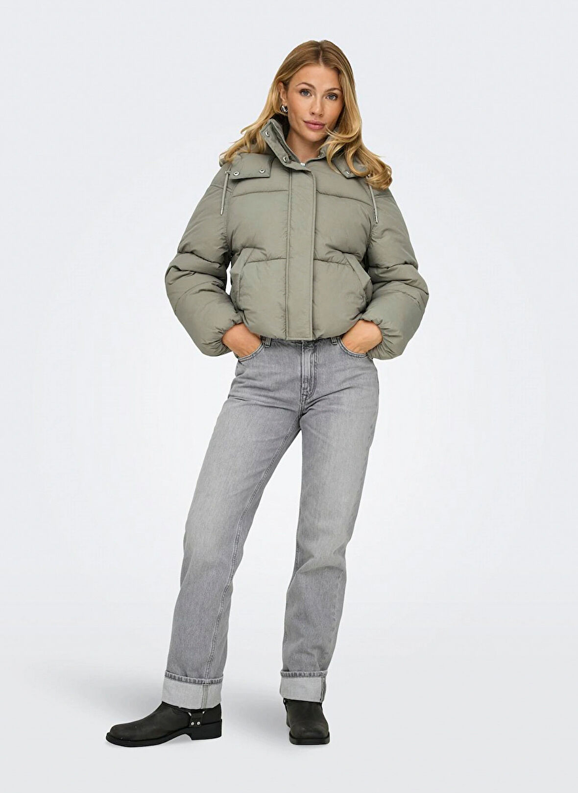 Only Açık Kahve Kadın Mont ONLHOPE SHORT PUFFER JACKET CC OTW