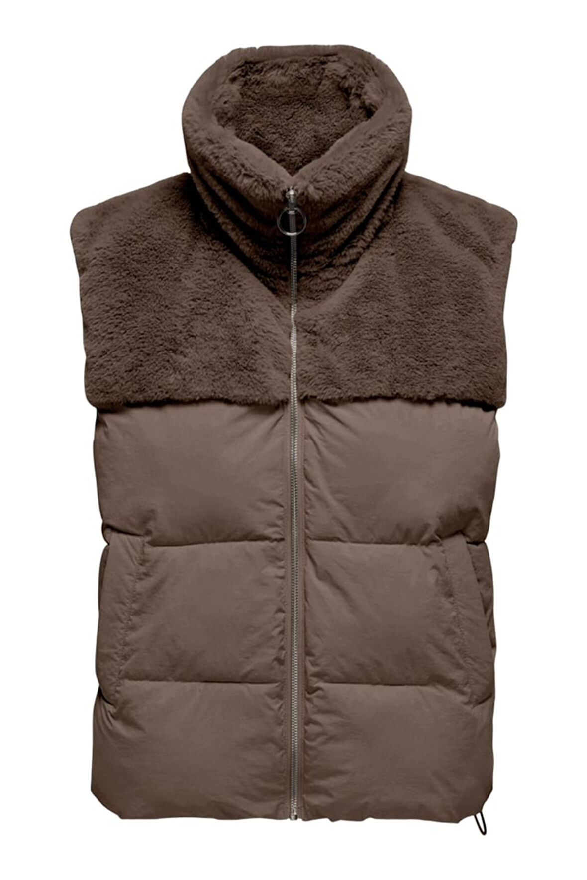 ONLWANJA FUR PUFFER MIX WAISTCOAT CC OTW A.HAKİ