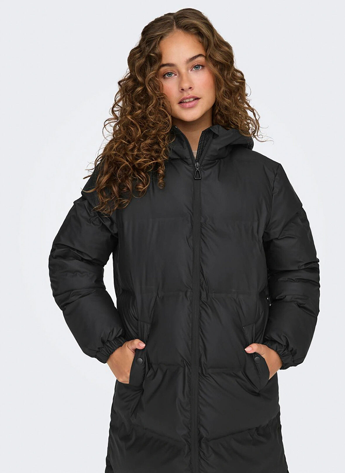 Only Siyah Kadın Kaban ONLLEA RAIN PUFFER COAT CC OTW