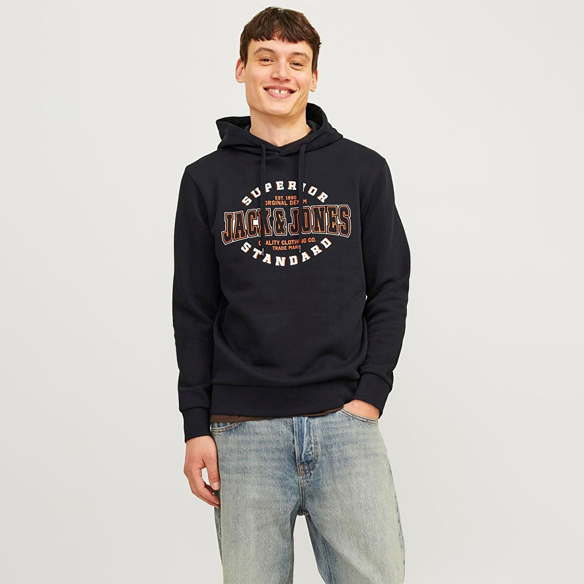 Jack Jones Sweat Hood Logo 2 Col