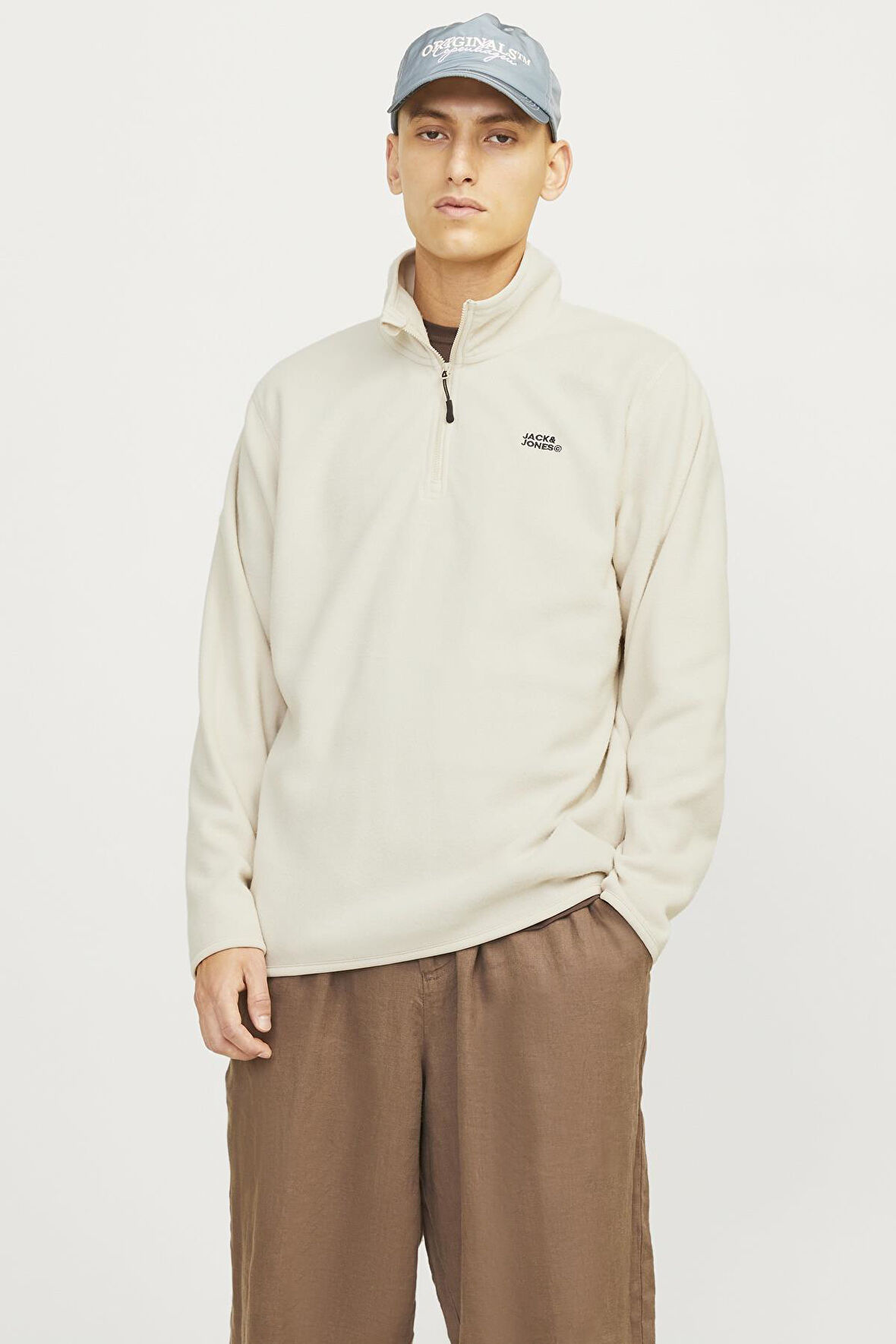 JJECORP LOGO  FLEECE QUARTER ZIP TAŞ12258490